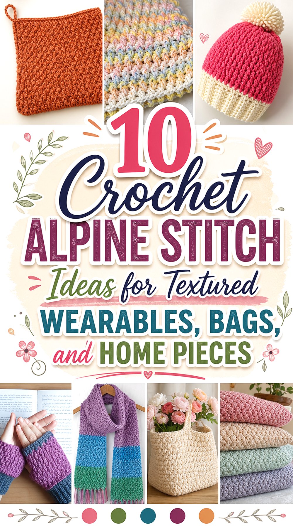 Crochet Alpine Stitch Ideas for Textured Wearables Bags and Home Pieces
