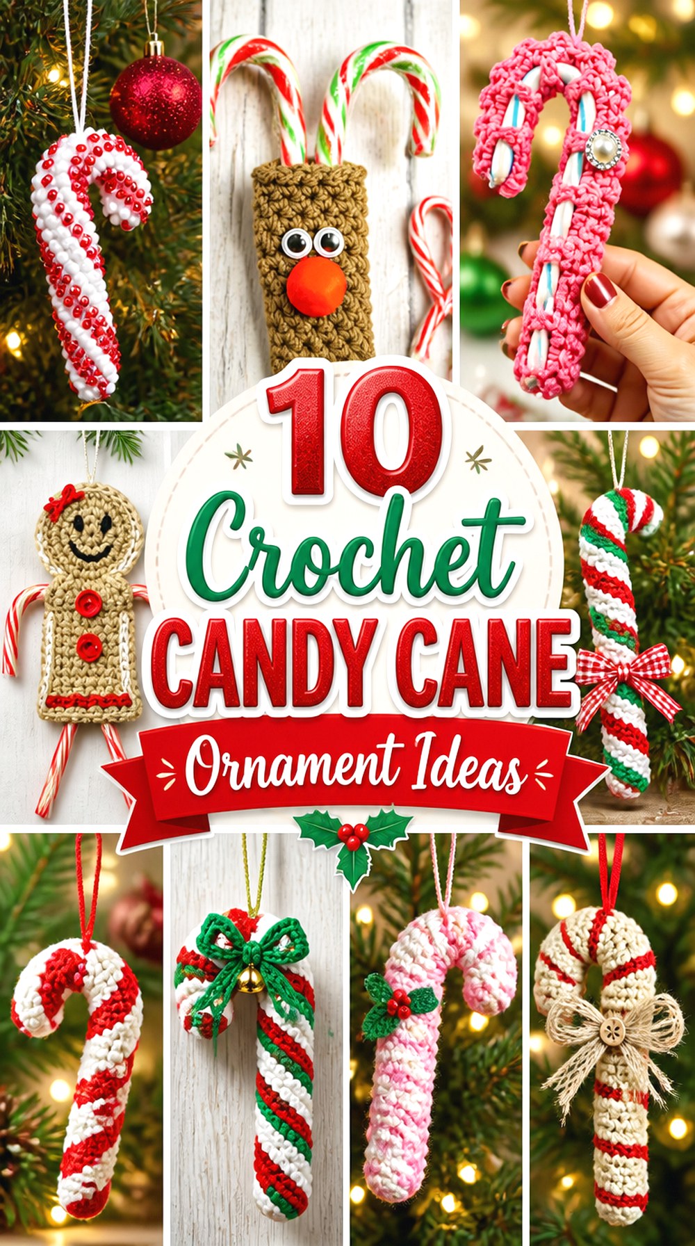Crochet Candy Cane Ornament Ideas
