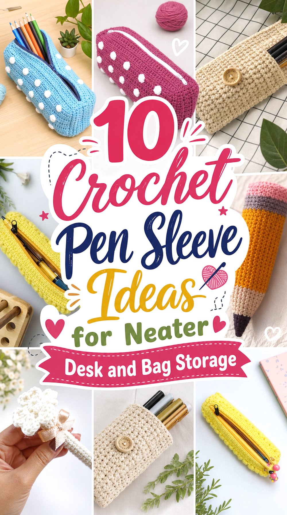 Crochet Pen Sleeve Ideas for Neater Desk and Bag Storage