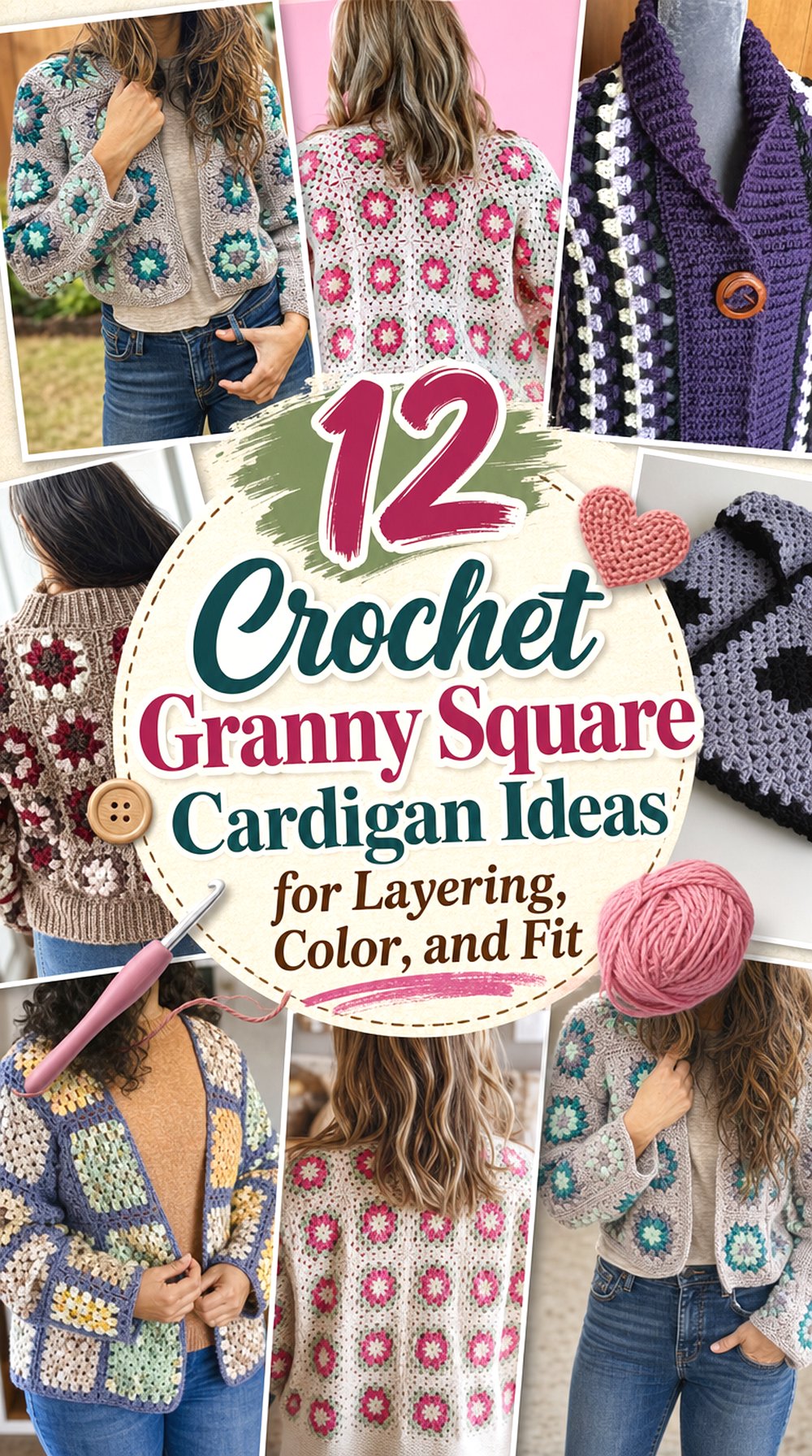 Crochet Granny Square Cardigan Ideas for Layering Color and Fit