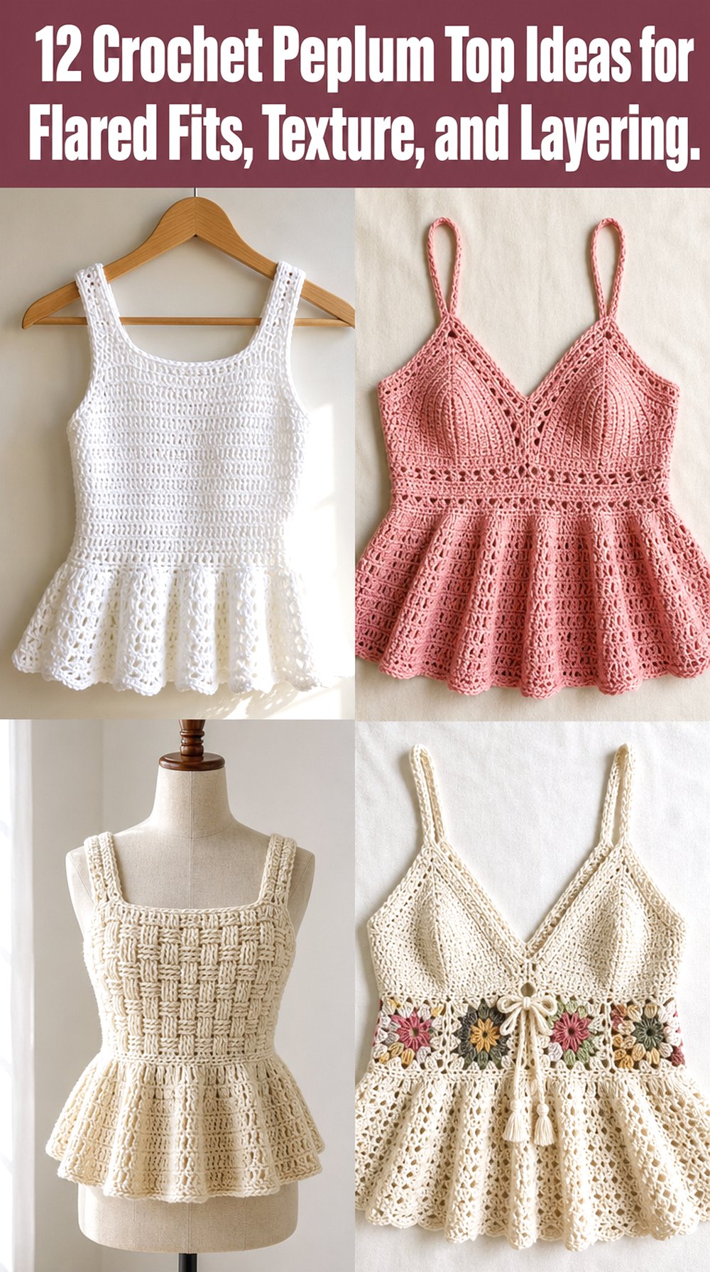 Crochet Peplum Top Ideas for Flared Fits Texture and Layering