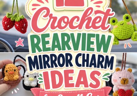 Crochet Rearview Mirror Charm Ideas for Small Car Decorations