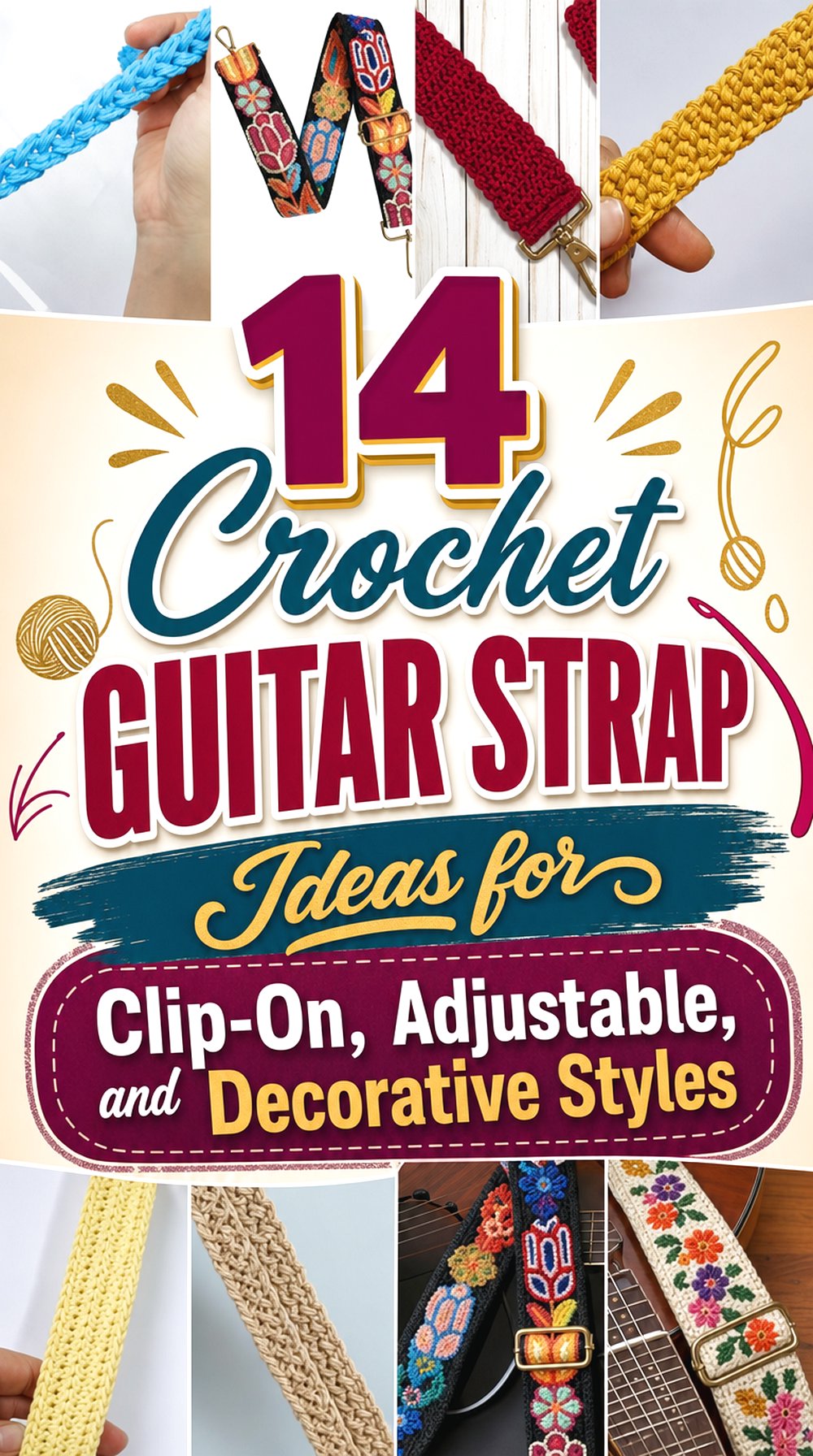 Crochet Guitar Strap Ideas for Clip On Adjustable and Decorative Styles