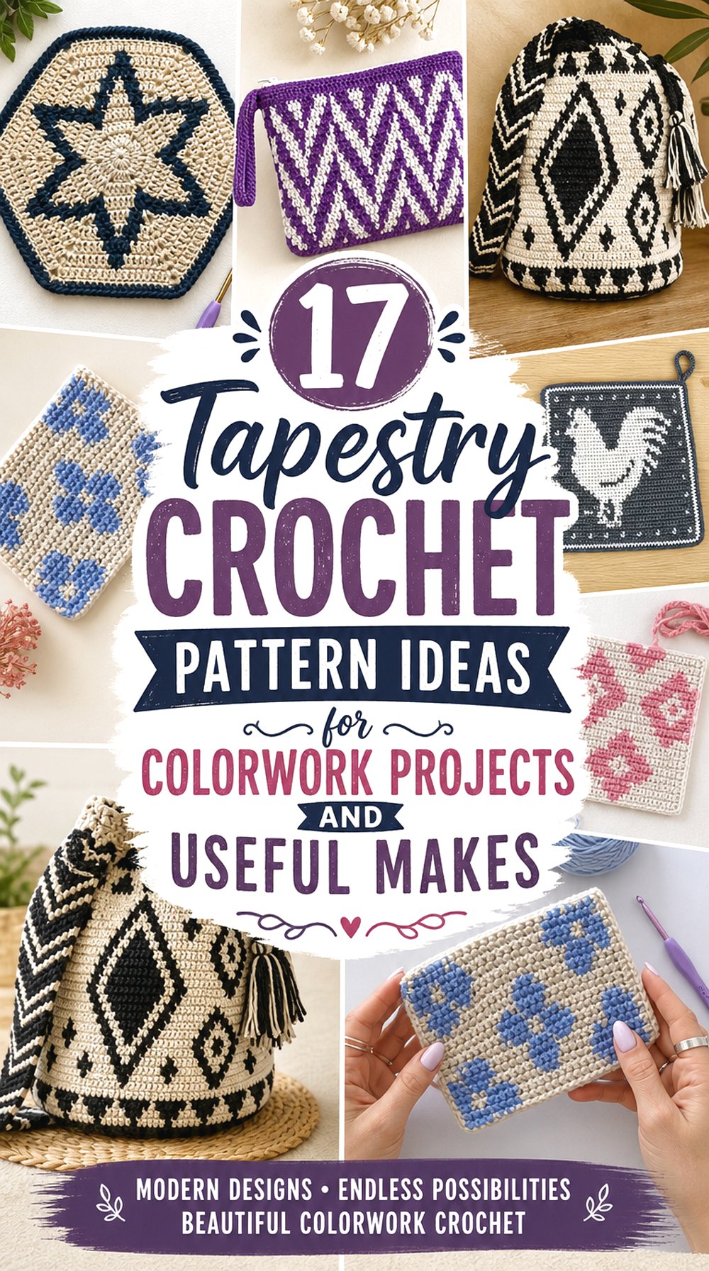 Tapestry Crochet Pattern Ideas for Colorwork Projects and Useful Makes