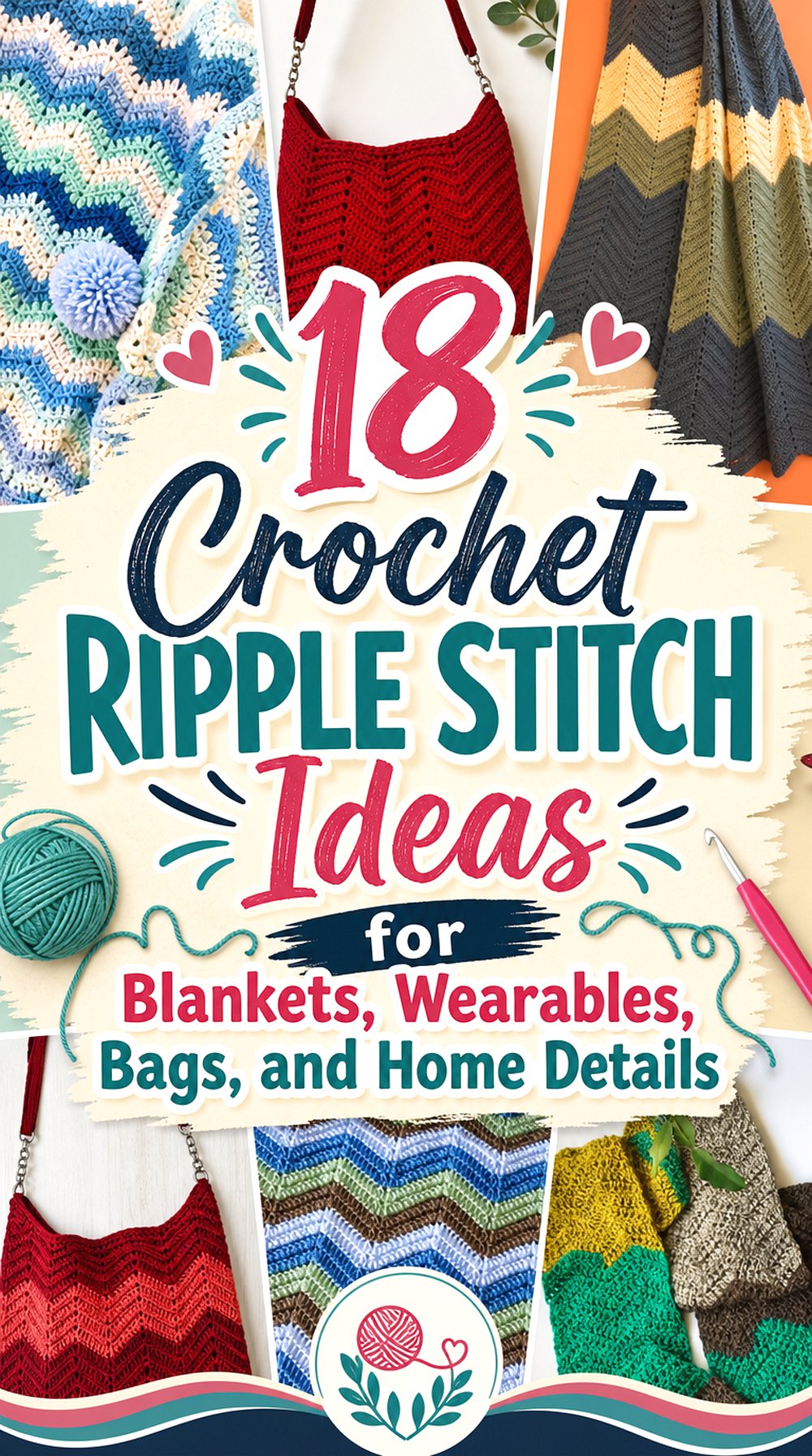 Crochet Ripple Stitch Ideas for Blankets Wearables Bags and Home Details