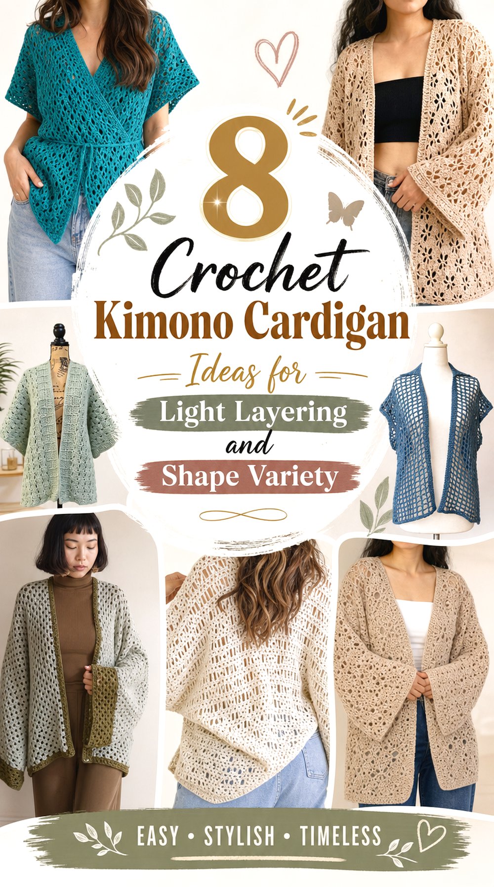Crochet Kimono Cardigan Ideas for Light Layering and Shape Variety