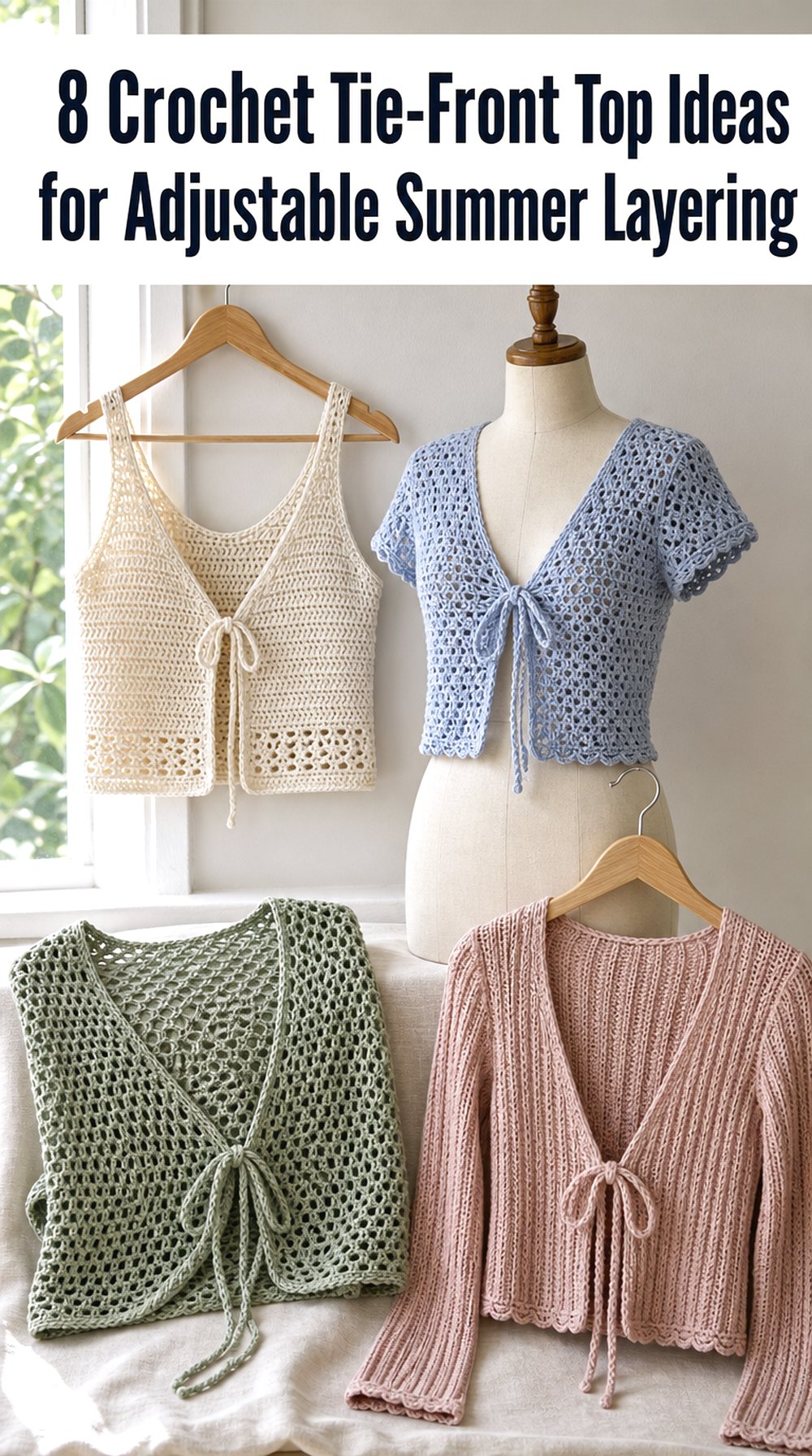Crochet Tie Front Top Ideas for Adjustable Summer Layering