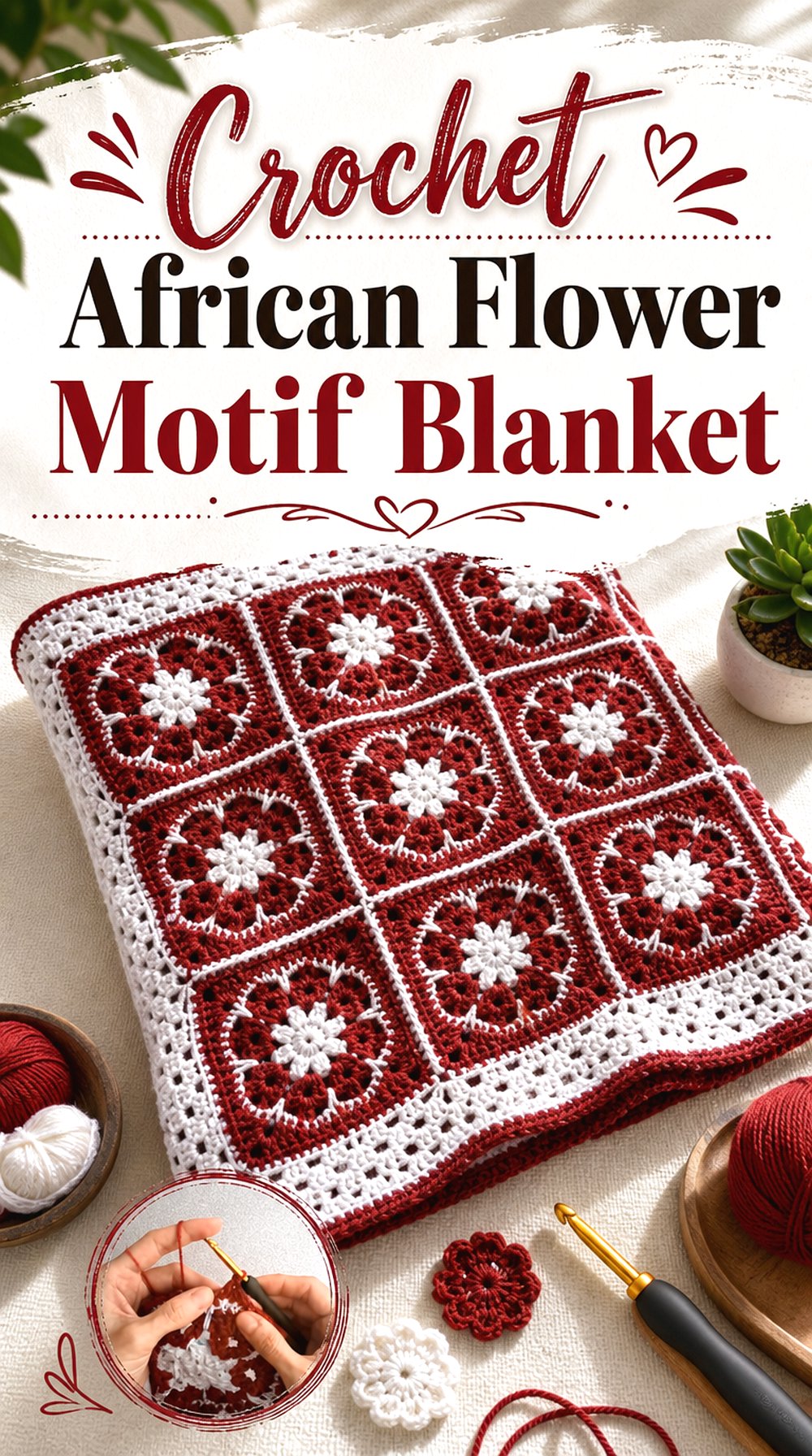Crochet African Flower Motif Blanket