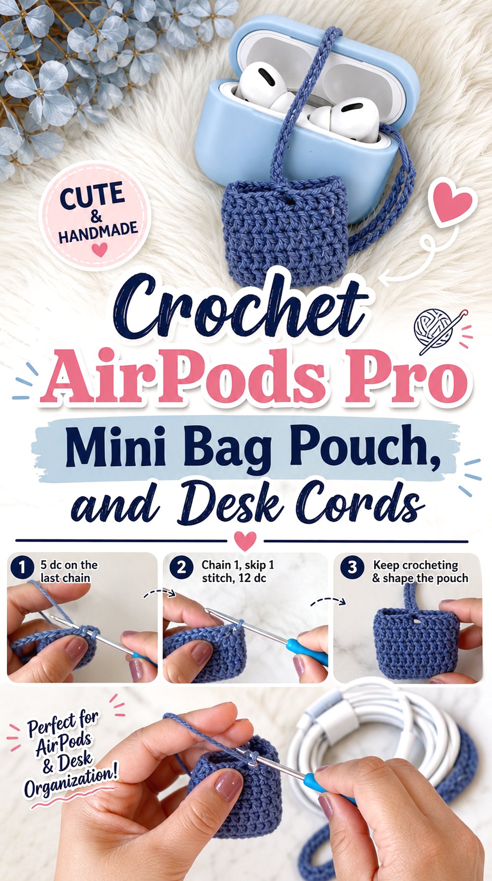 Crochet AirPods Pro Mini Bag Pouch