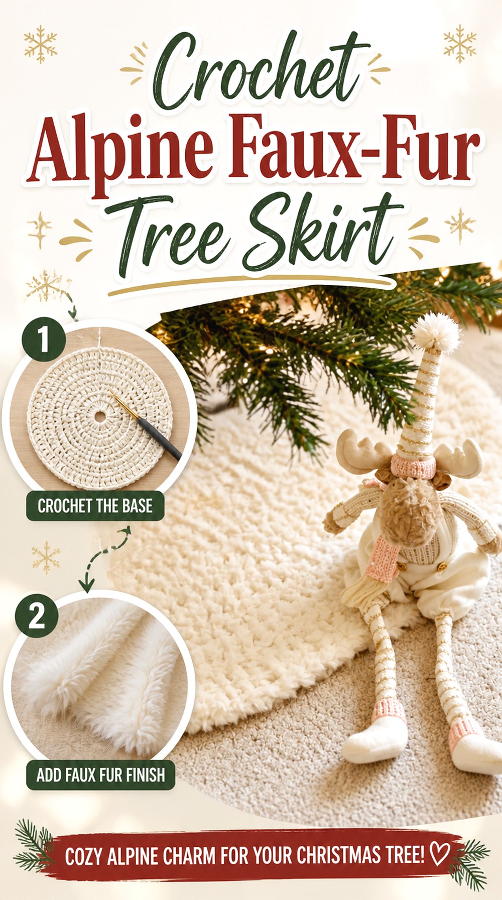 Crochet Alpine Faux Fur Tree Skirt