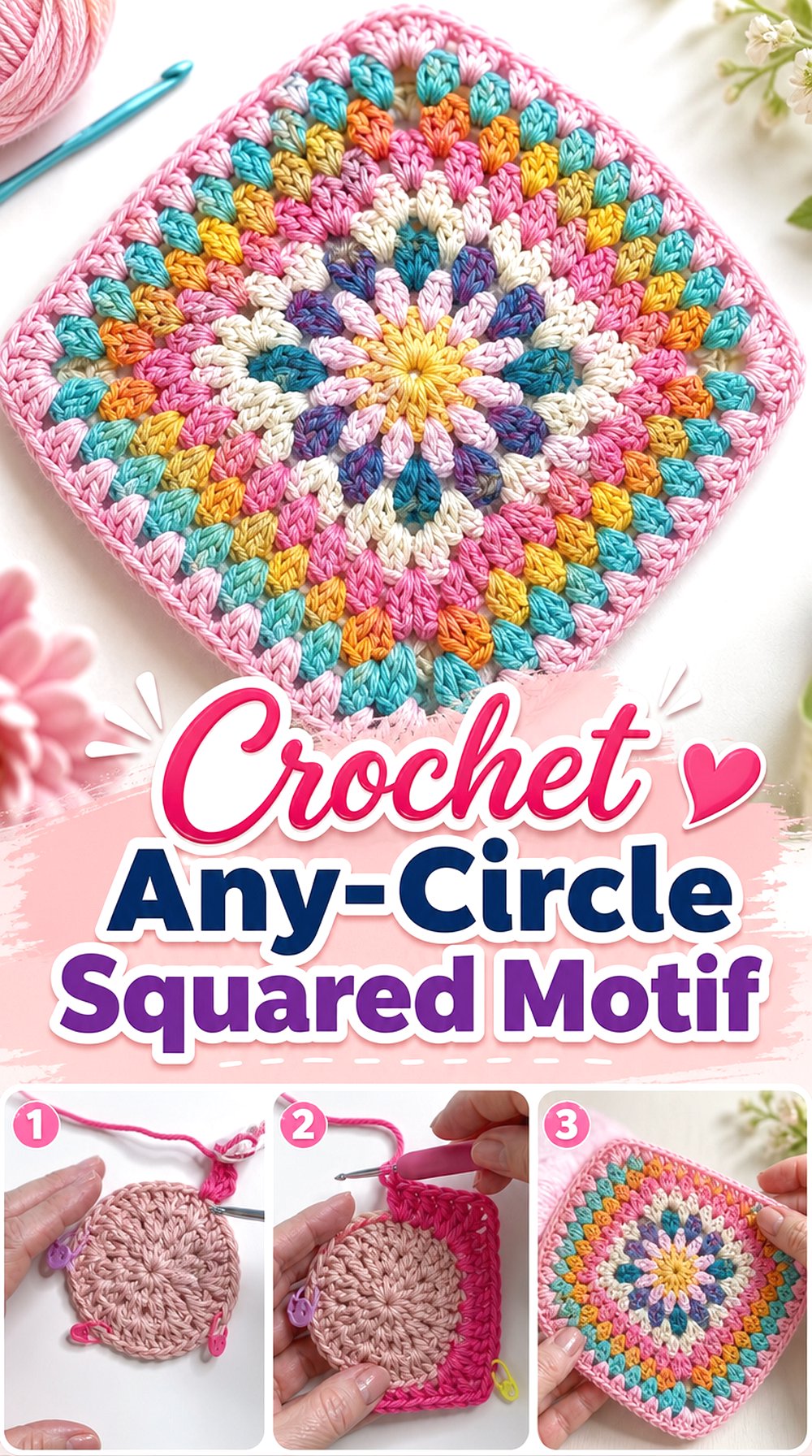 Crochet Any Circle Squared Motif