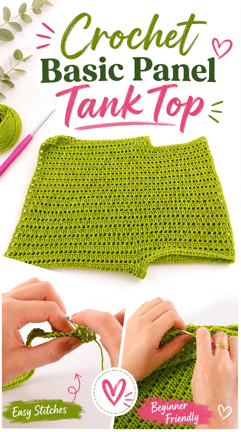 Crochet Basic Panel Tank Top