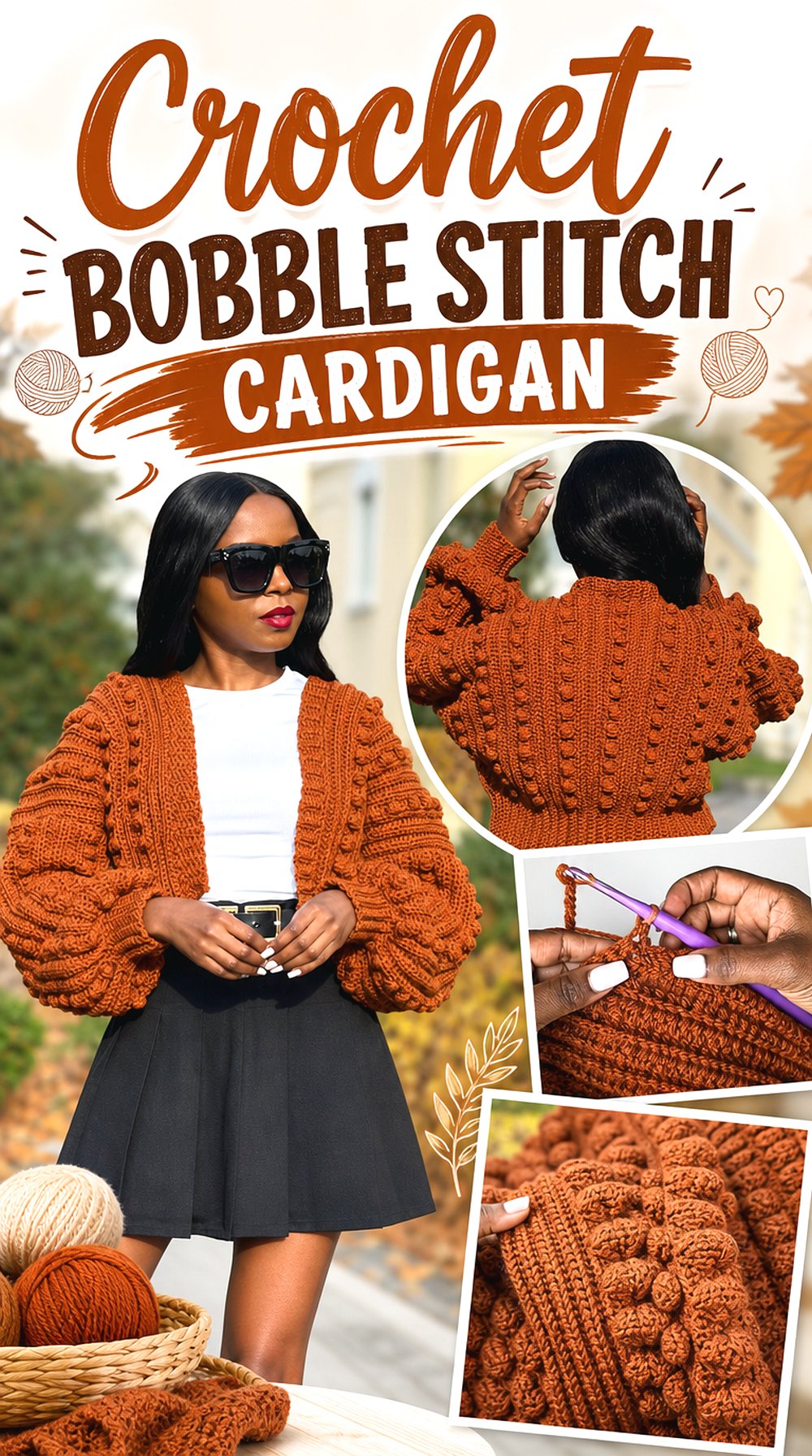 Crochet Bobble Stitch Cardigan