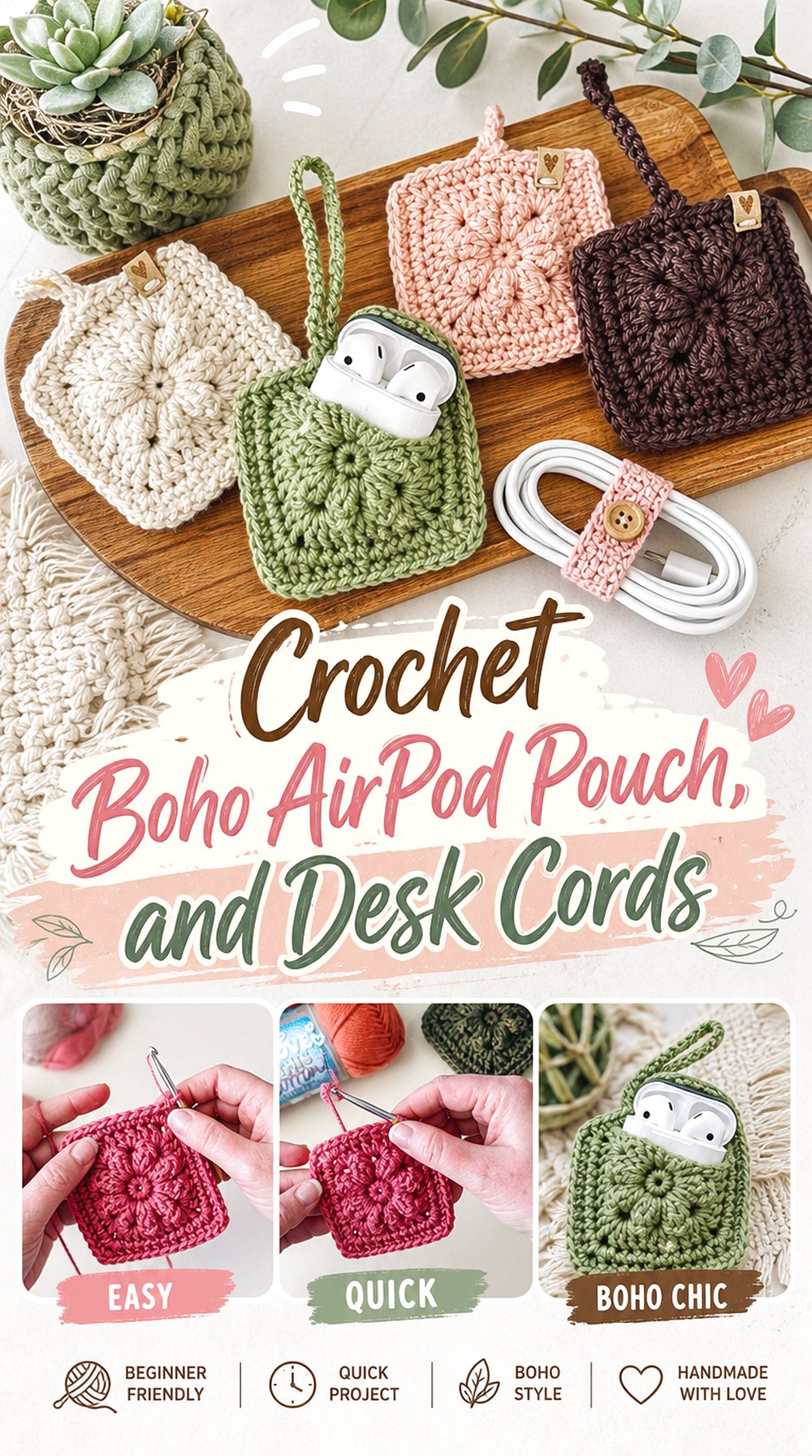 Crochet Boho AirPod Pouch