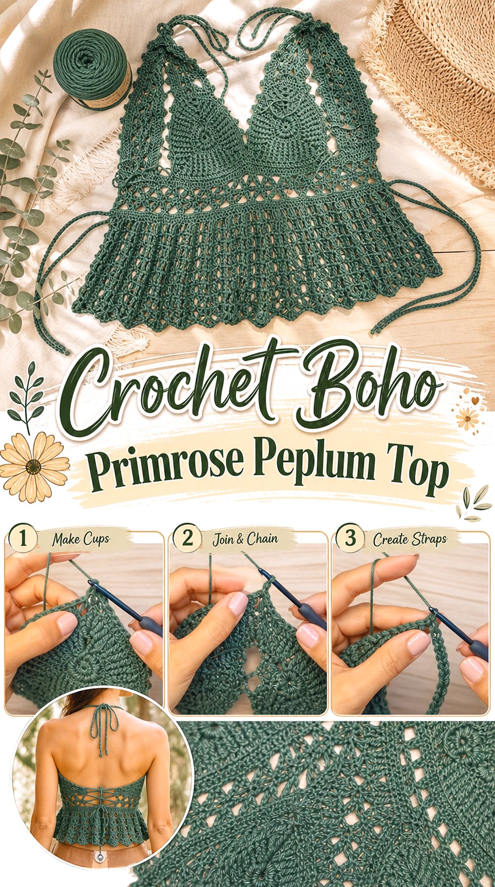 Crochet Boho Primrose Peplum Top