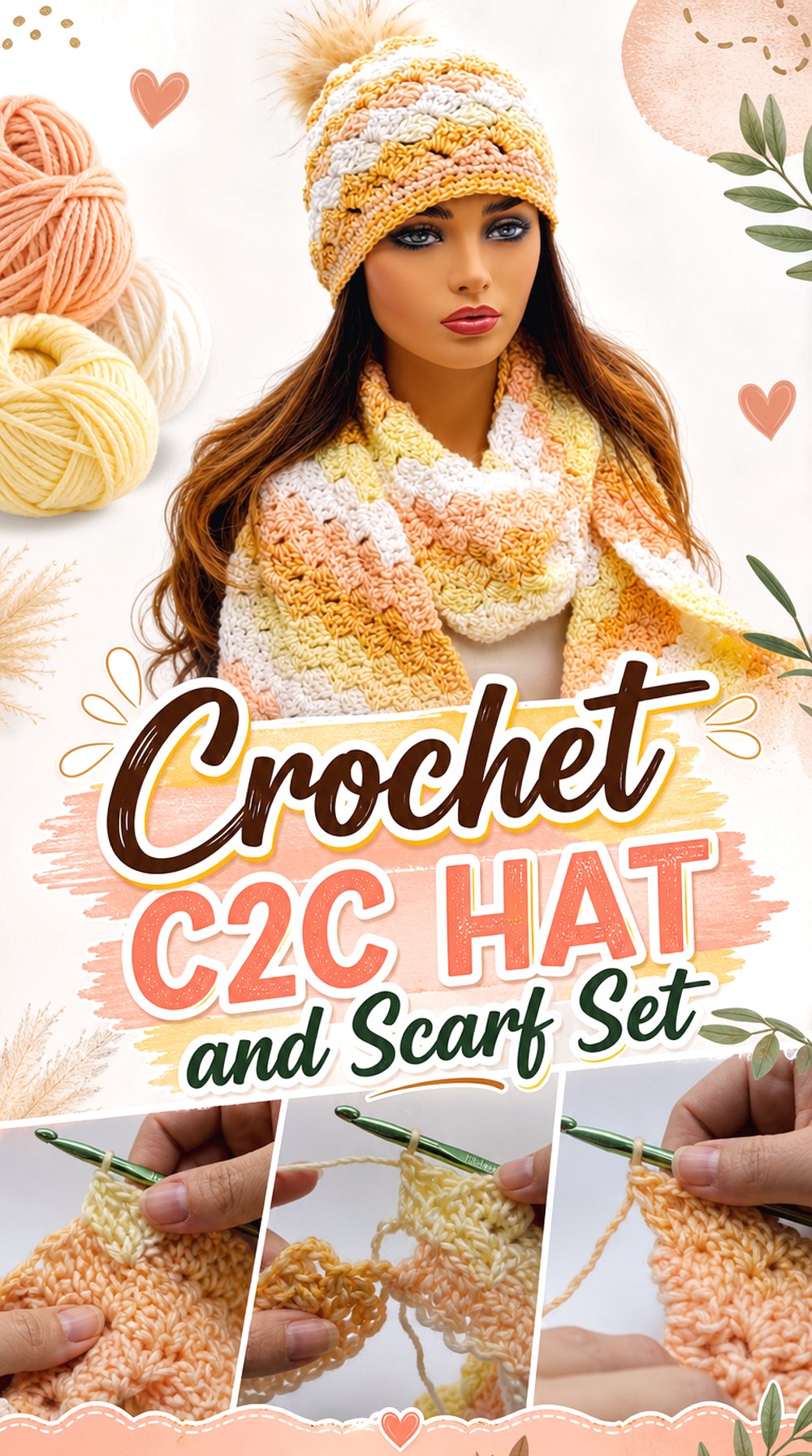 Crochet CC Hat and Scarf Set