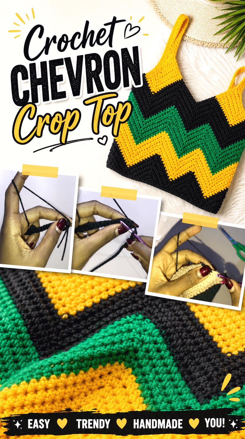 Crochet Chevron Crop Top