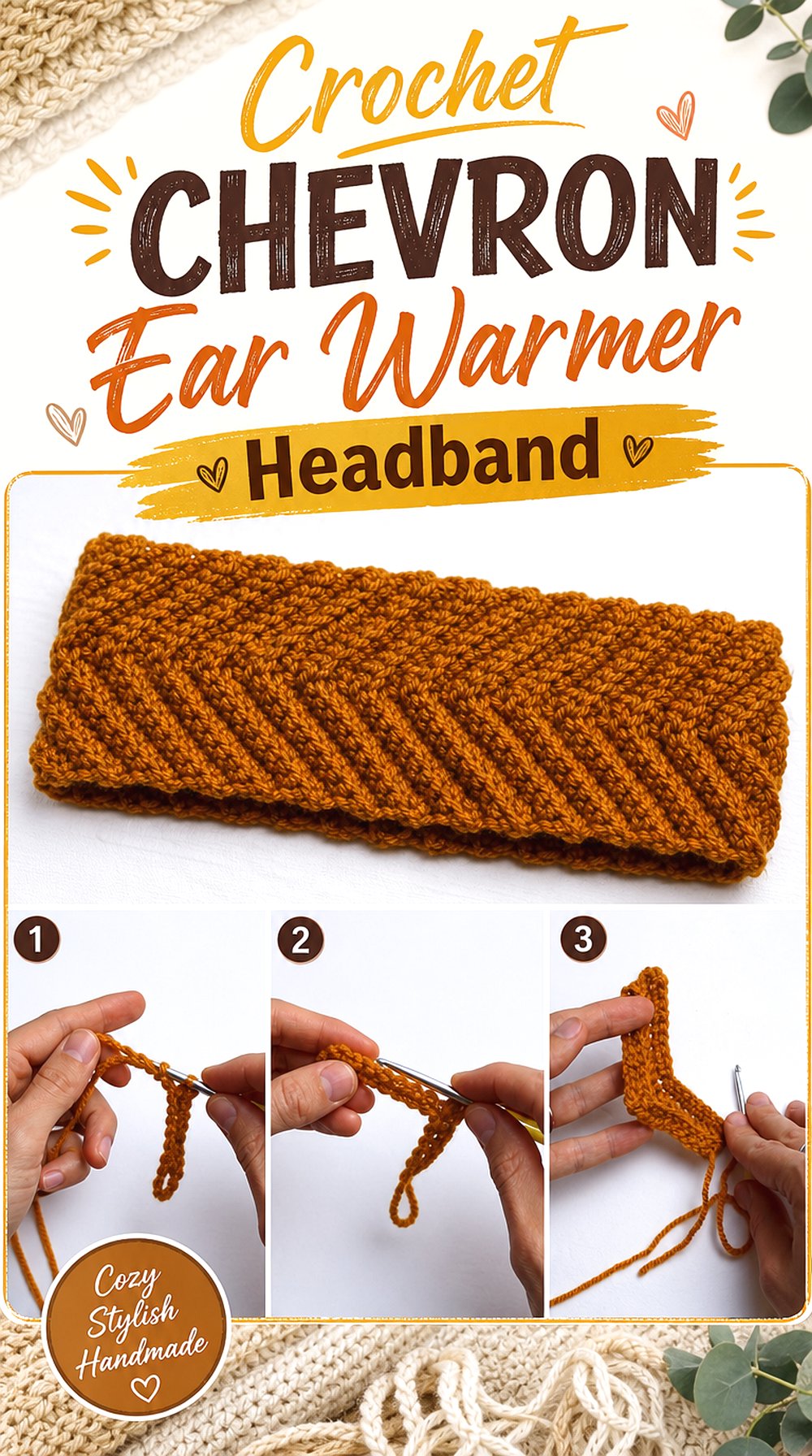Crochet Chevron Ear Warmer Headband