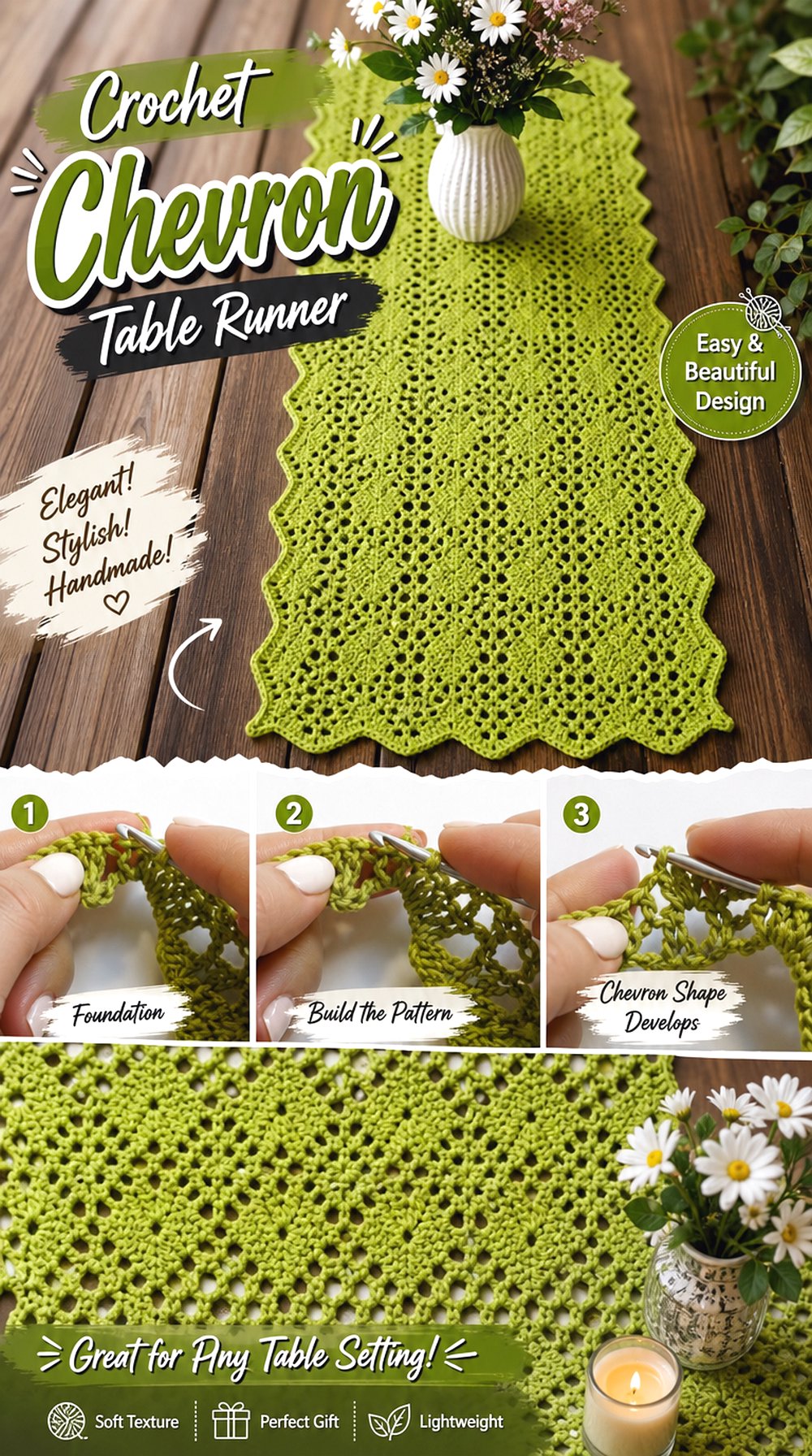 Crochet Chevron Table Runner