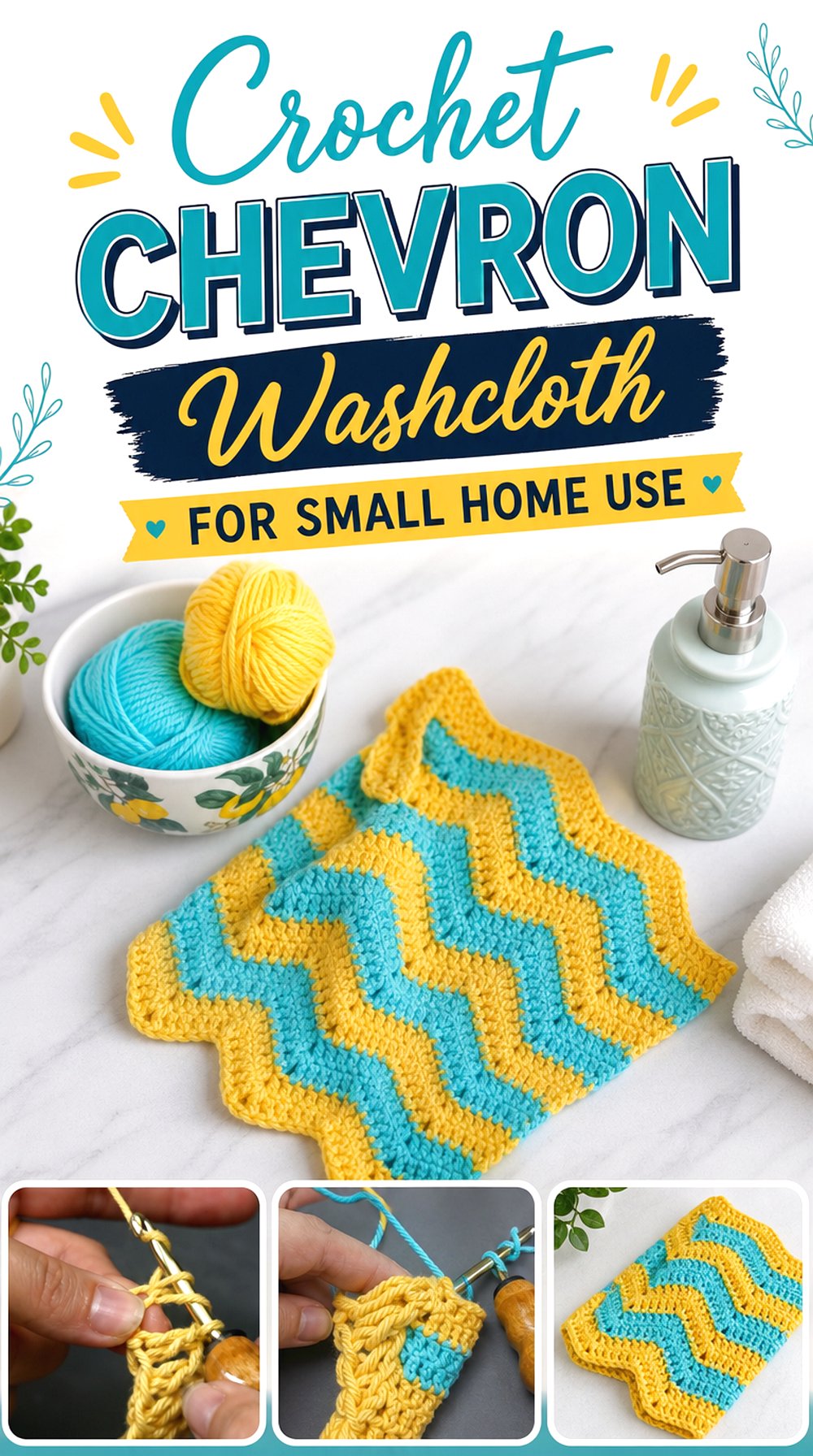 Crochet Chevron Washcloth for Small Home Use