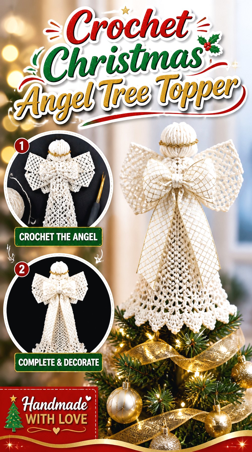 Crochet Christmas Angel Tree Topper