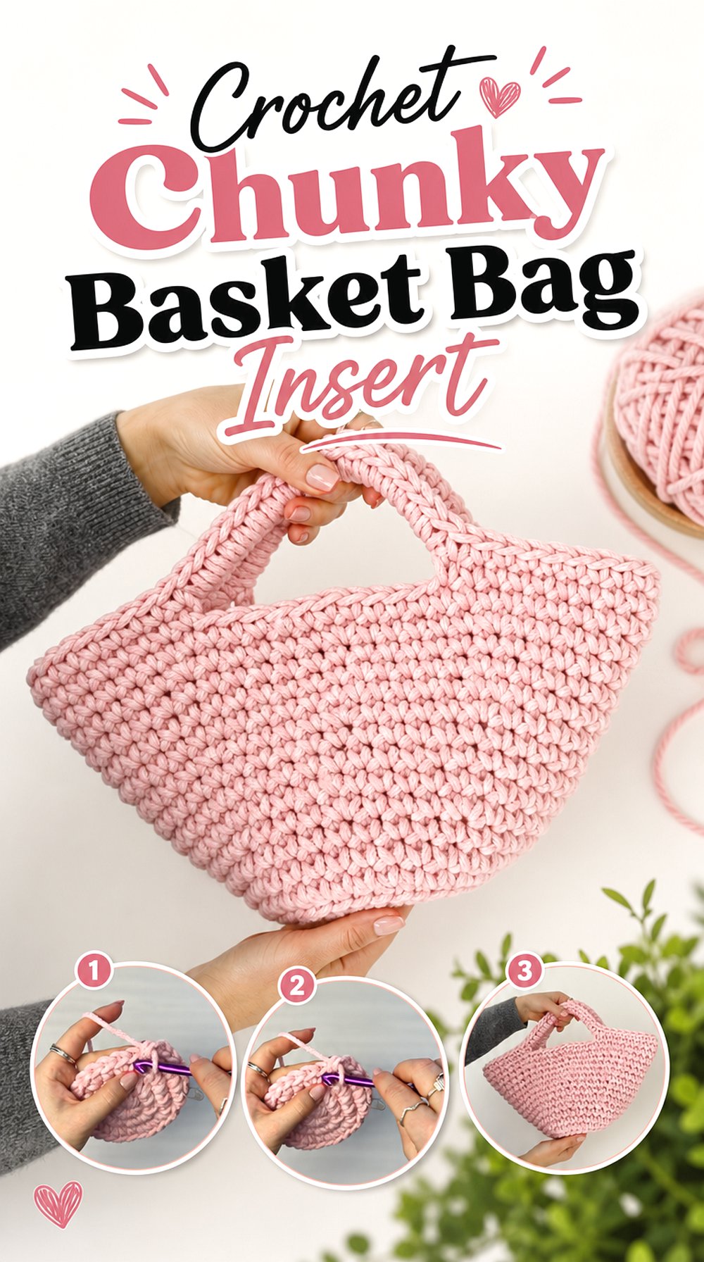 Crochet Chunky Basket Bag Insert