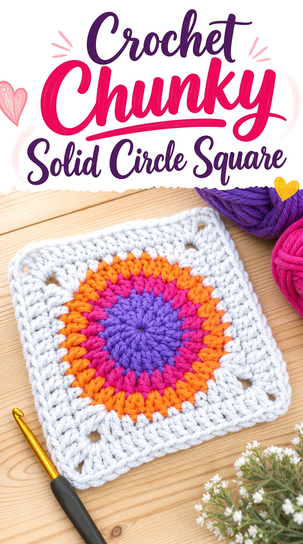 Crochet Chunky Solid Circle Square