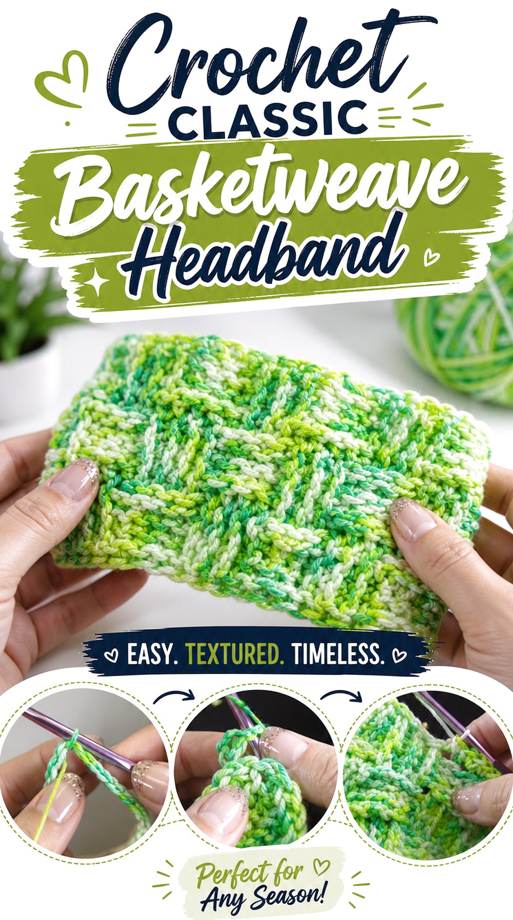 Crochet Classic Basketweave Headband