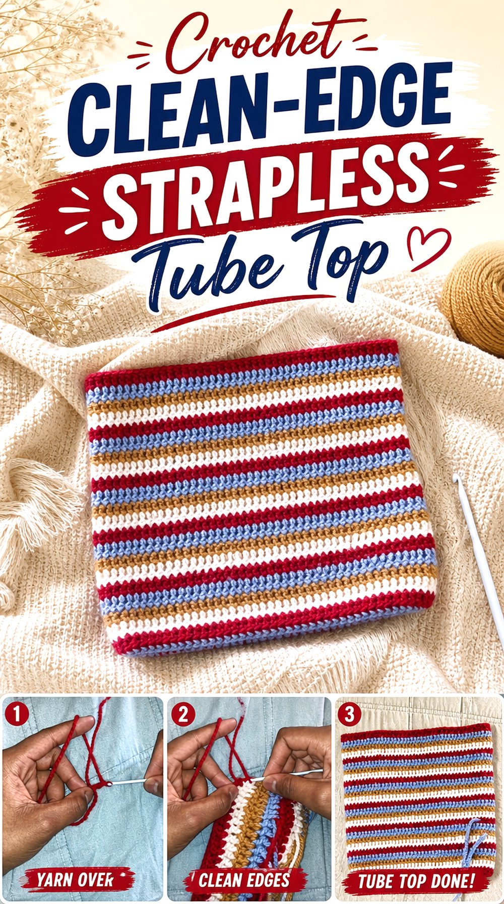 Crochet Clean Edge Strapless Tube Top