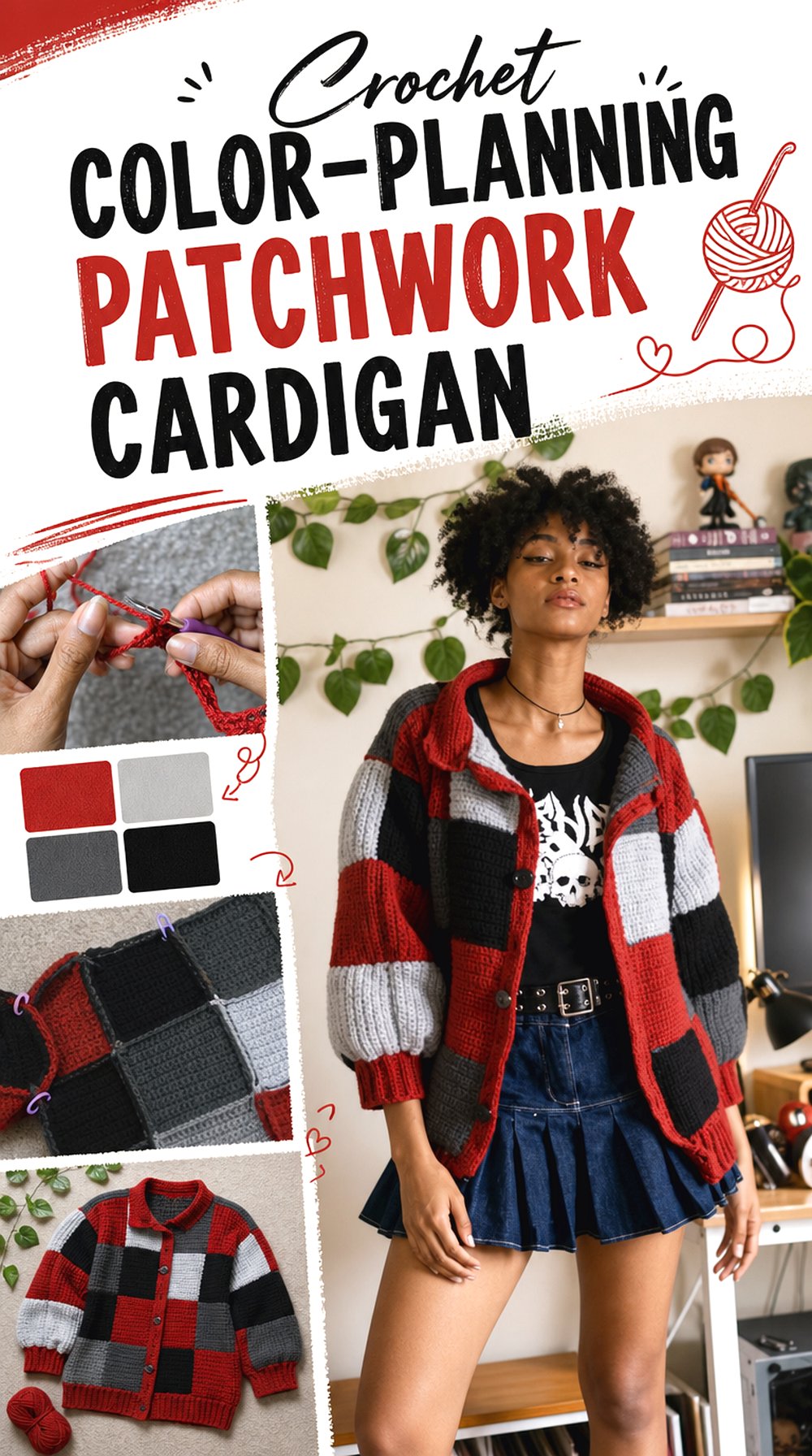Crochet Color Planning Patchwork Cardigan