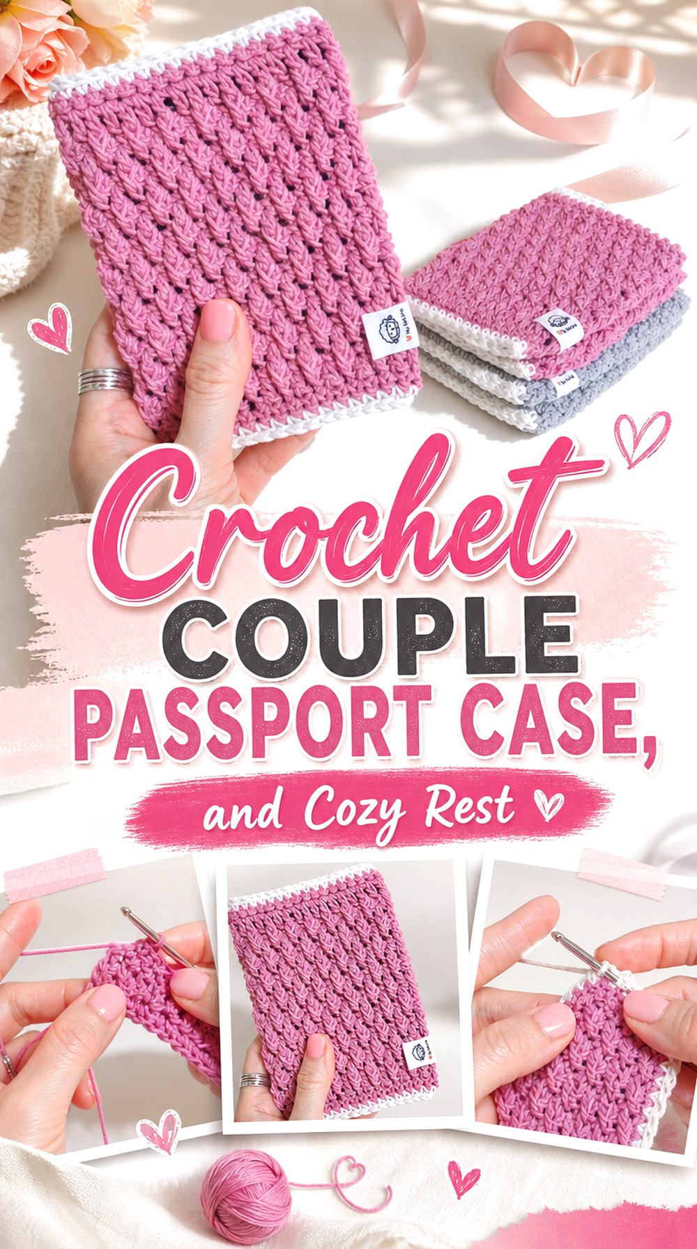 Crochet Couple Passport Case