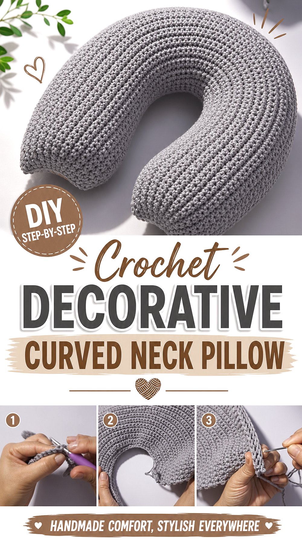 Crochet Decorative Curved Neck Pillow