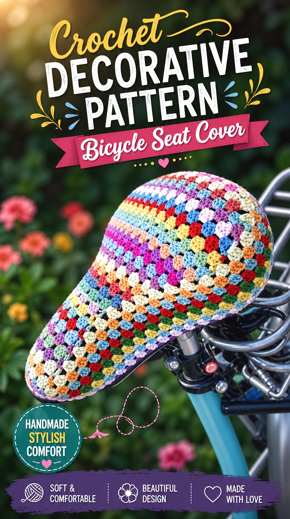 Crochet Decorative Pattern Bicycle Seat Cover
