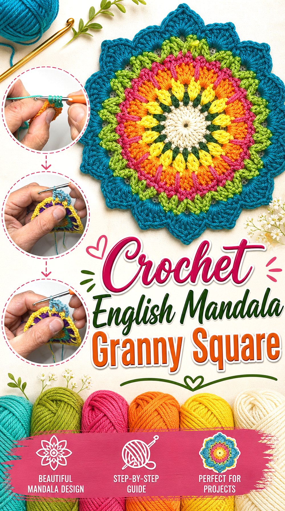 Crochet English Mandala Granny Square