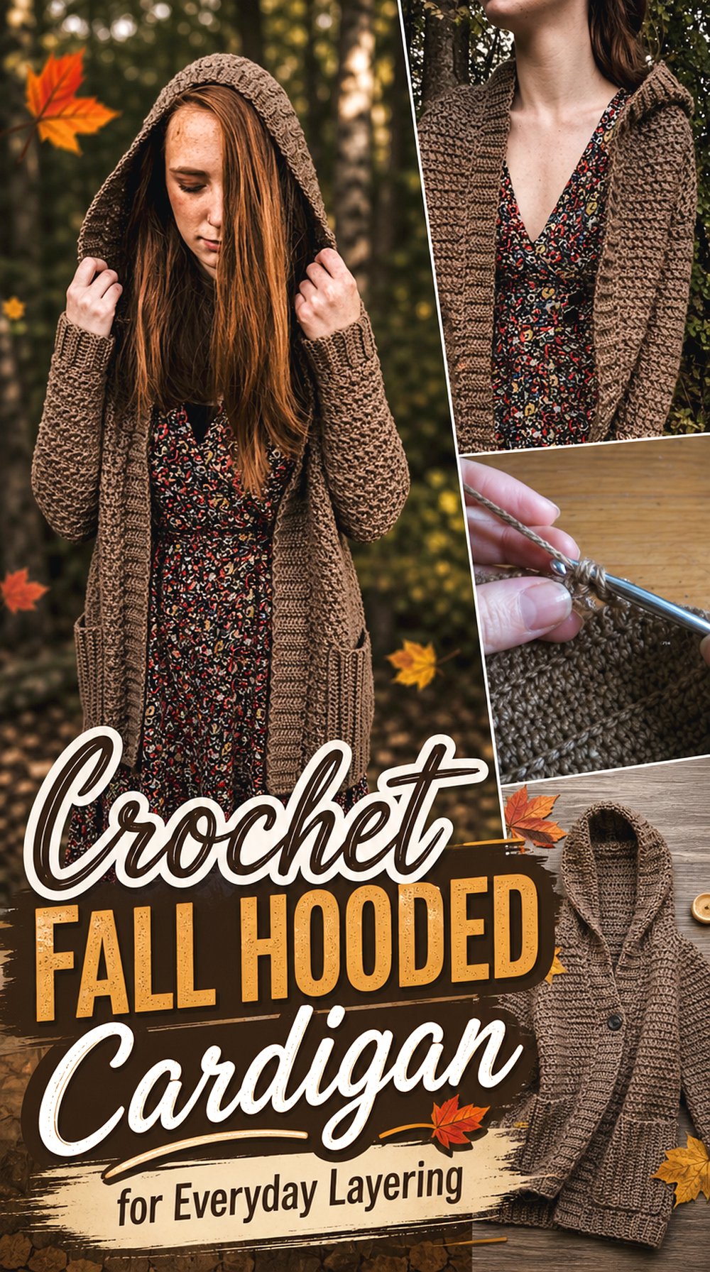 Crochet Fall Hooded Cardigan for Everyday Layering