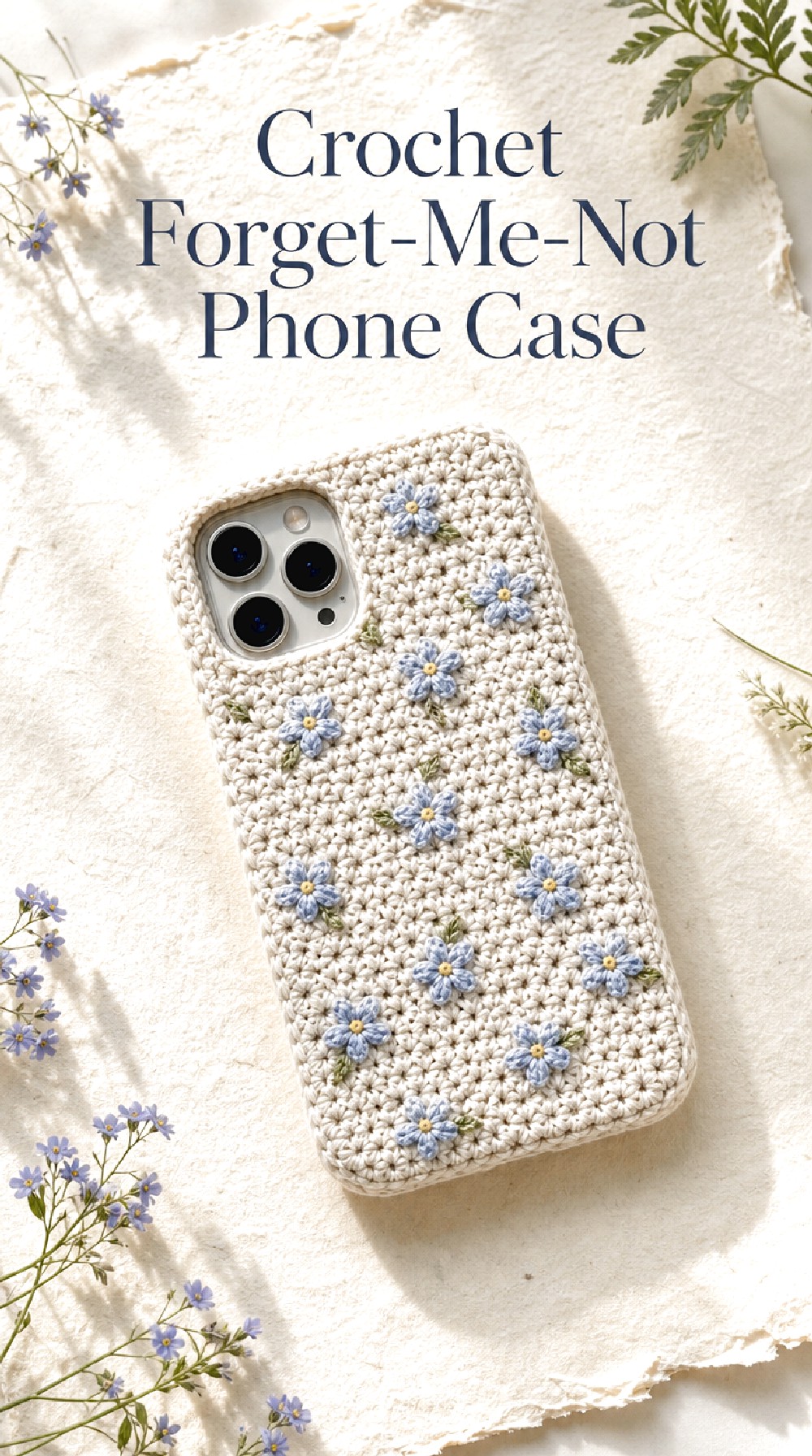 Crochet Forget Me Not Phone Case