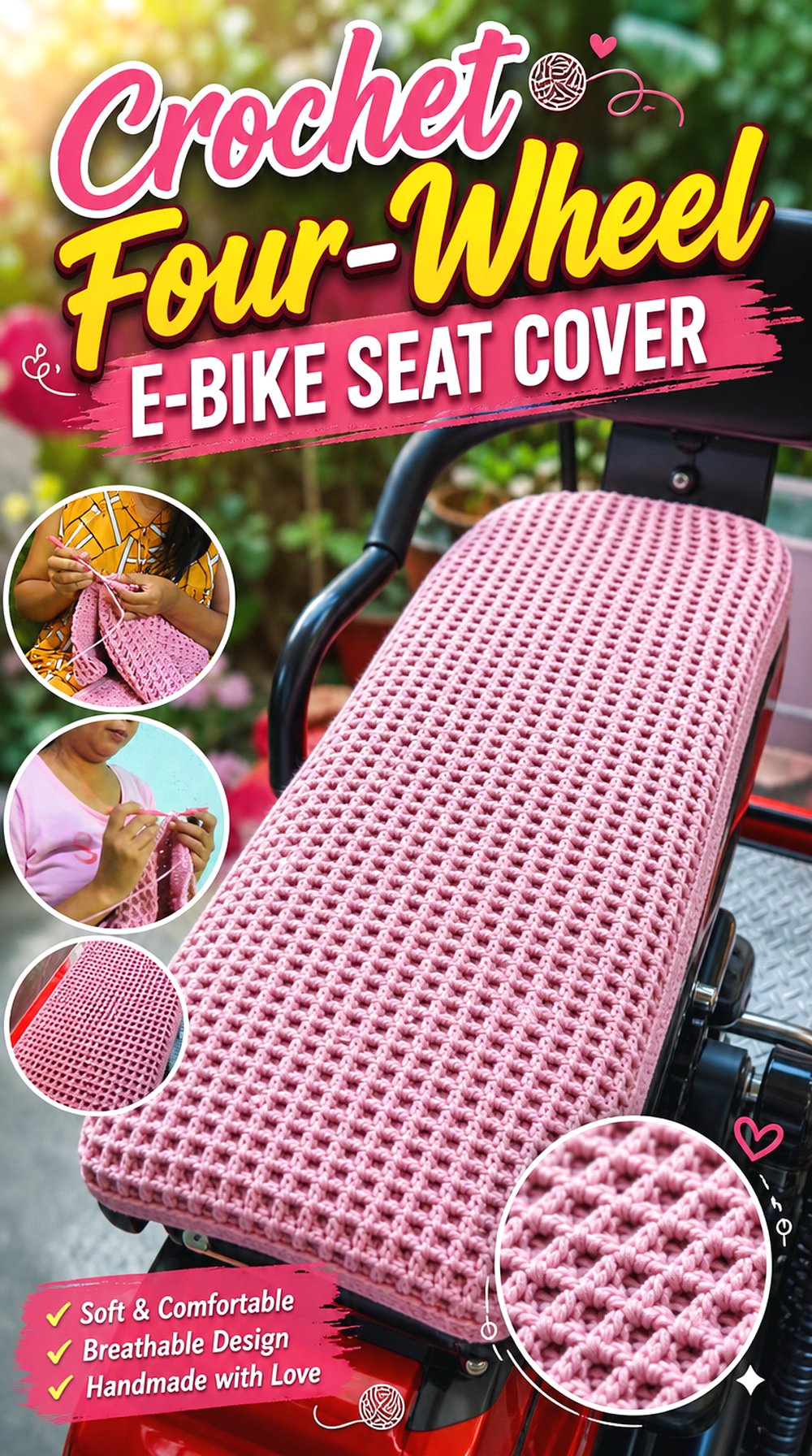 Crochet Four Wheel E Bike Seat Cover