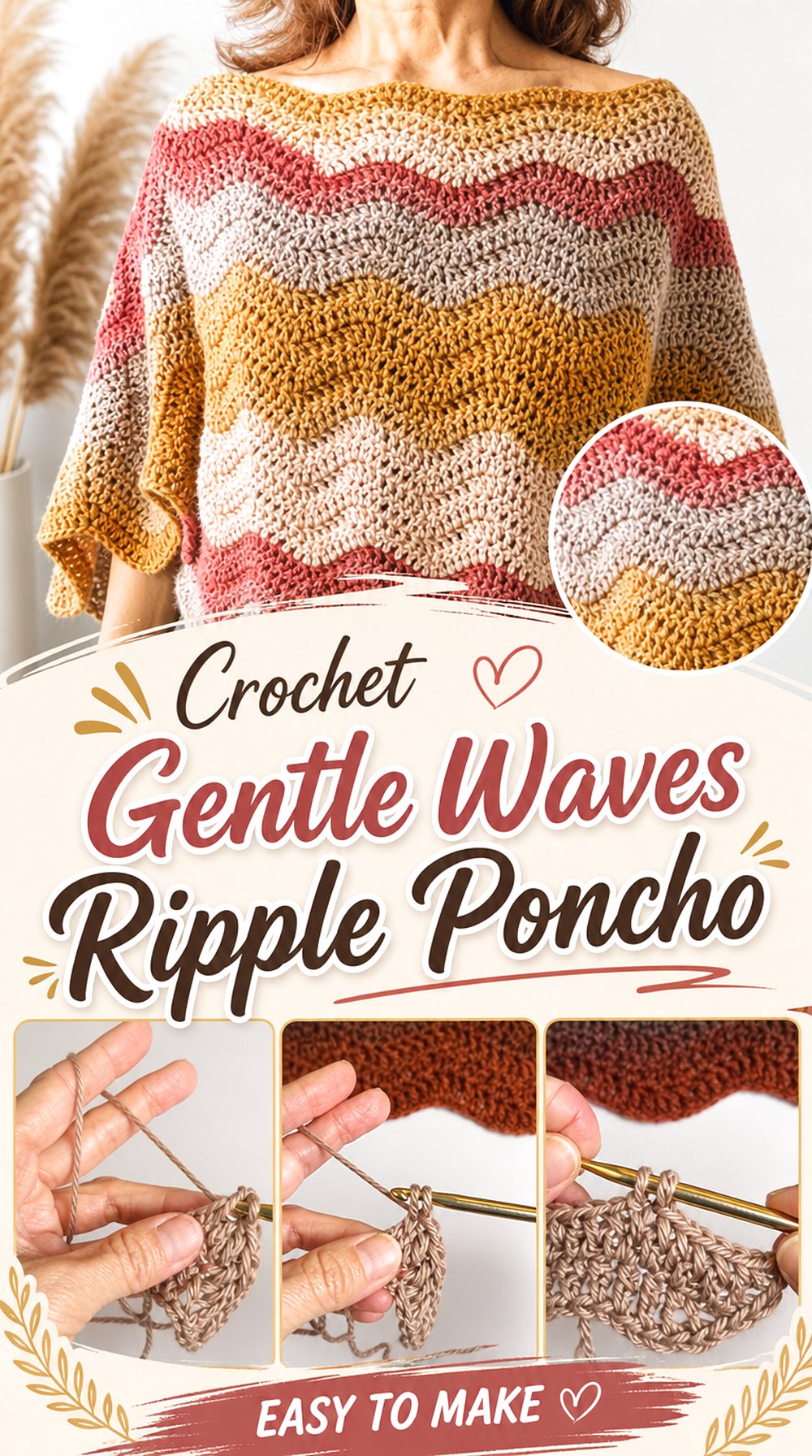 Crochet Gentle Waves Ripple Poncho