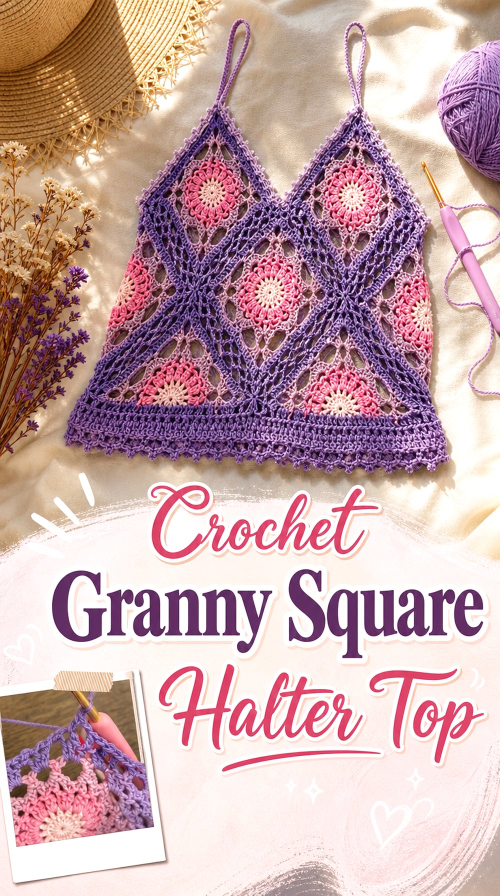 Crochet Granny Square Halter Top