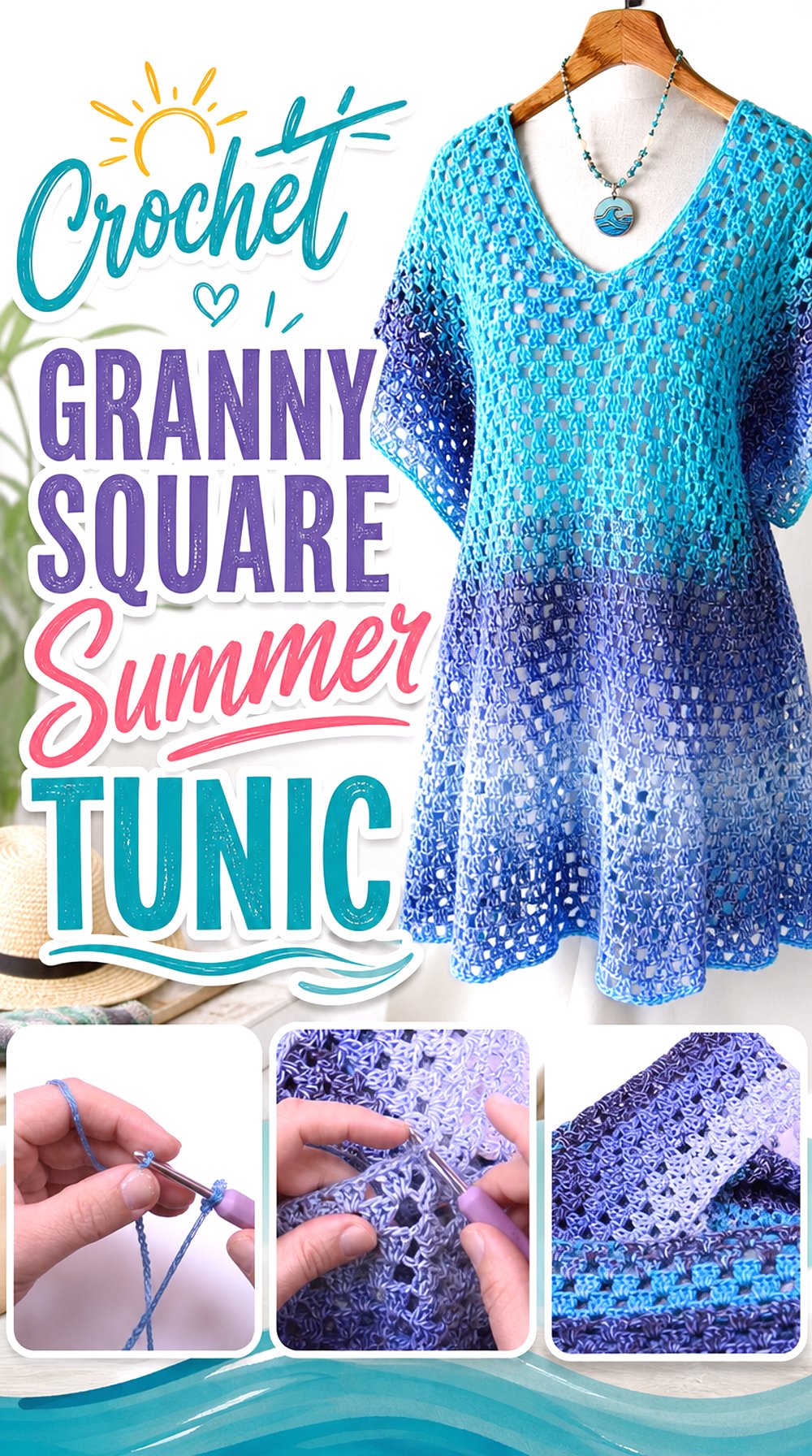 Crochet Granny Square Summer Tunic