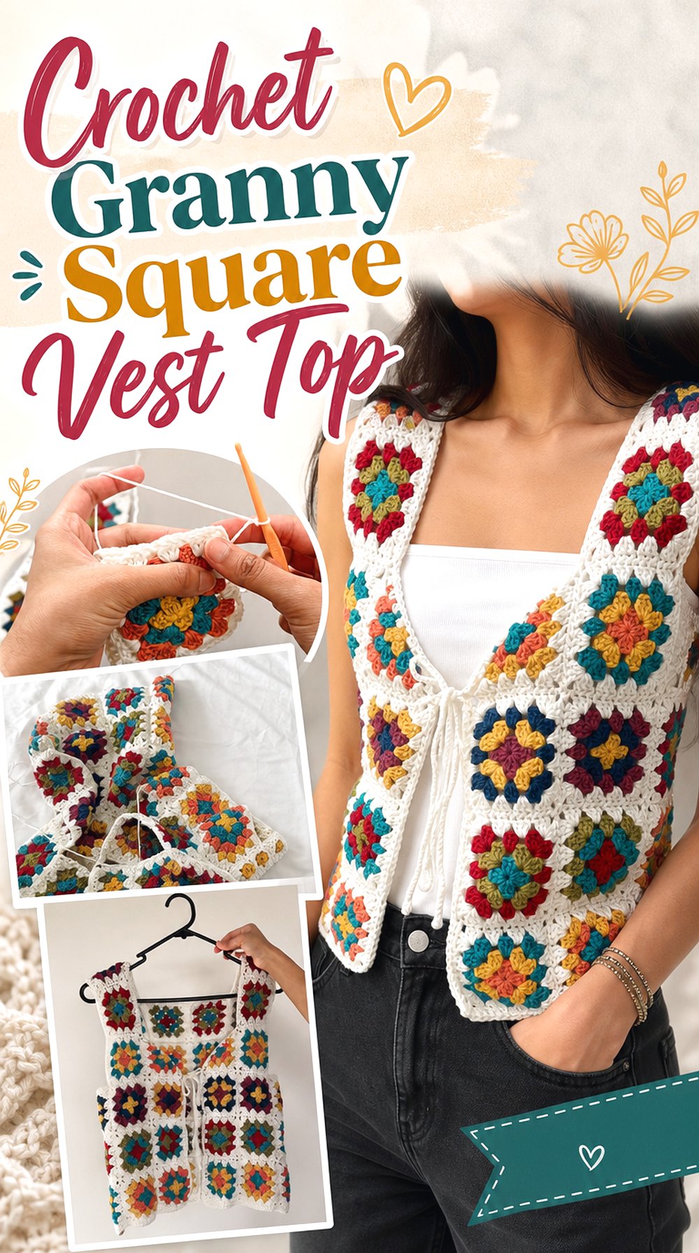 Crochet Granny Square Vest Top