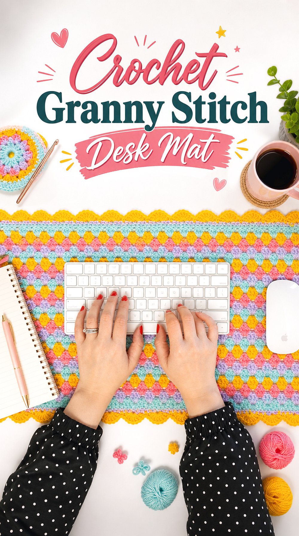 Crochet Granny Stitch Desk Mat