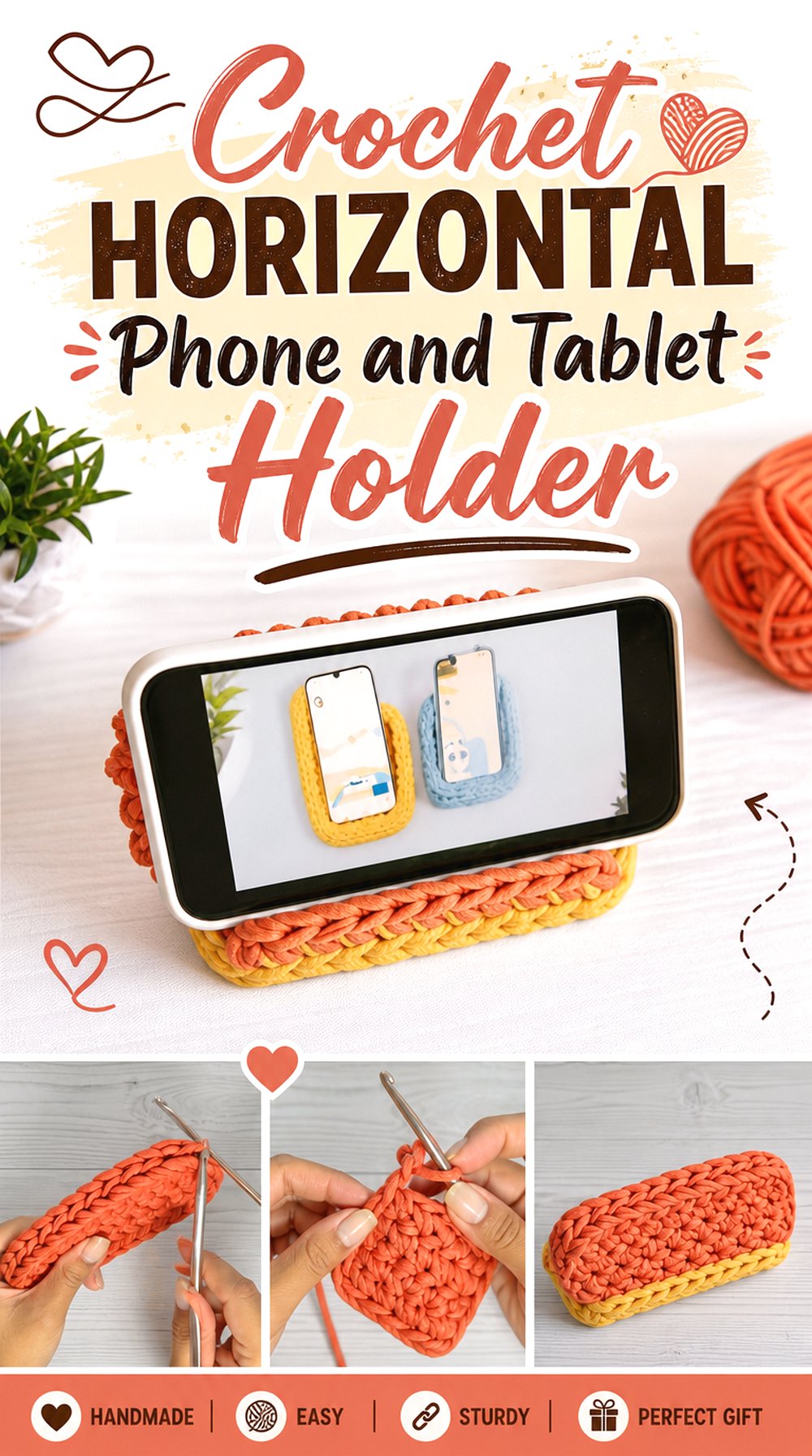 Crochet Horizontal Phone and Tablet Holder