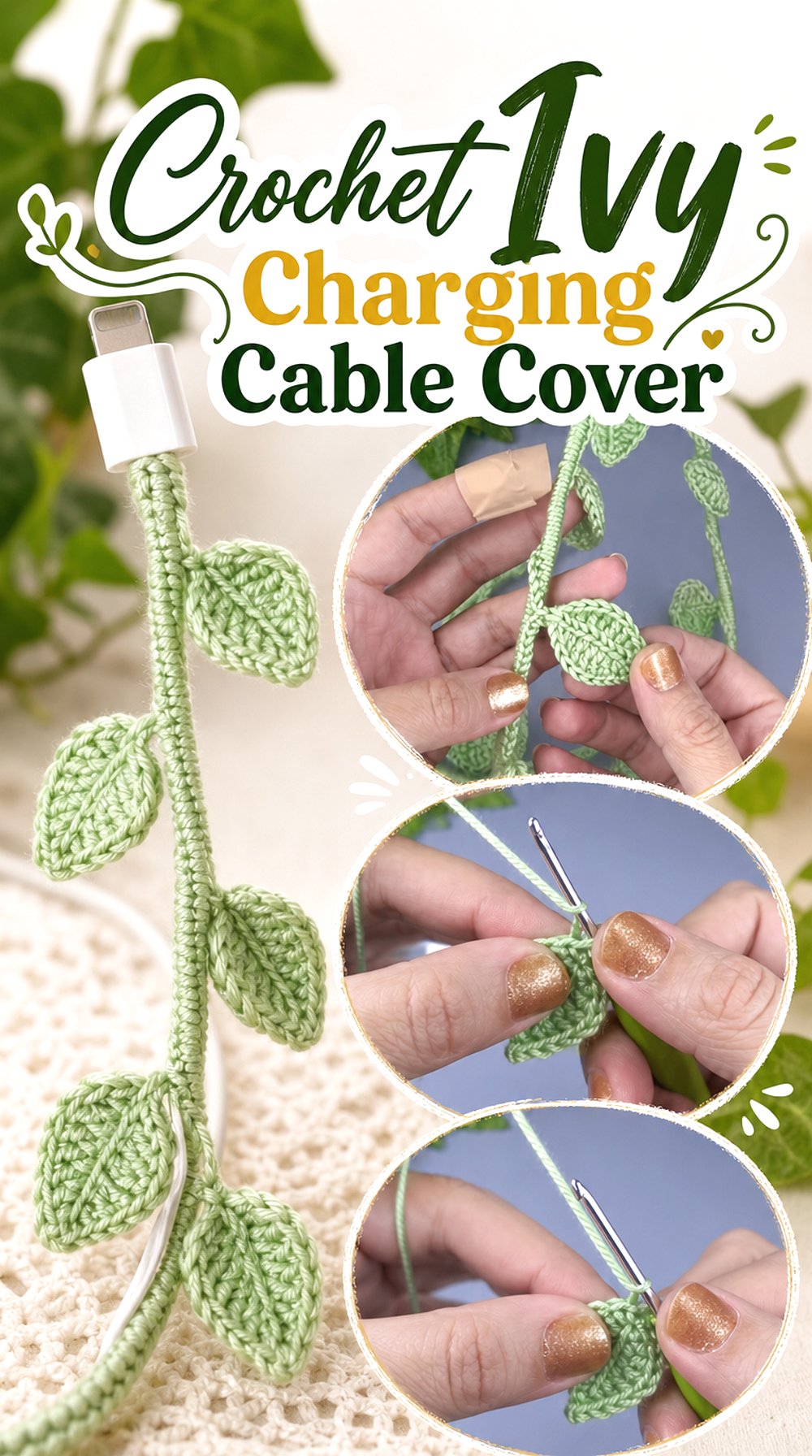 Crochet Ivy Charging Cable Cover