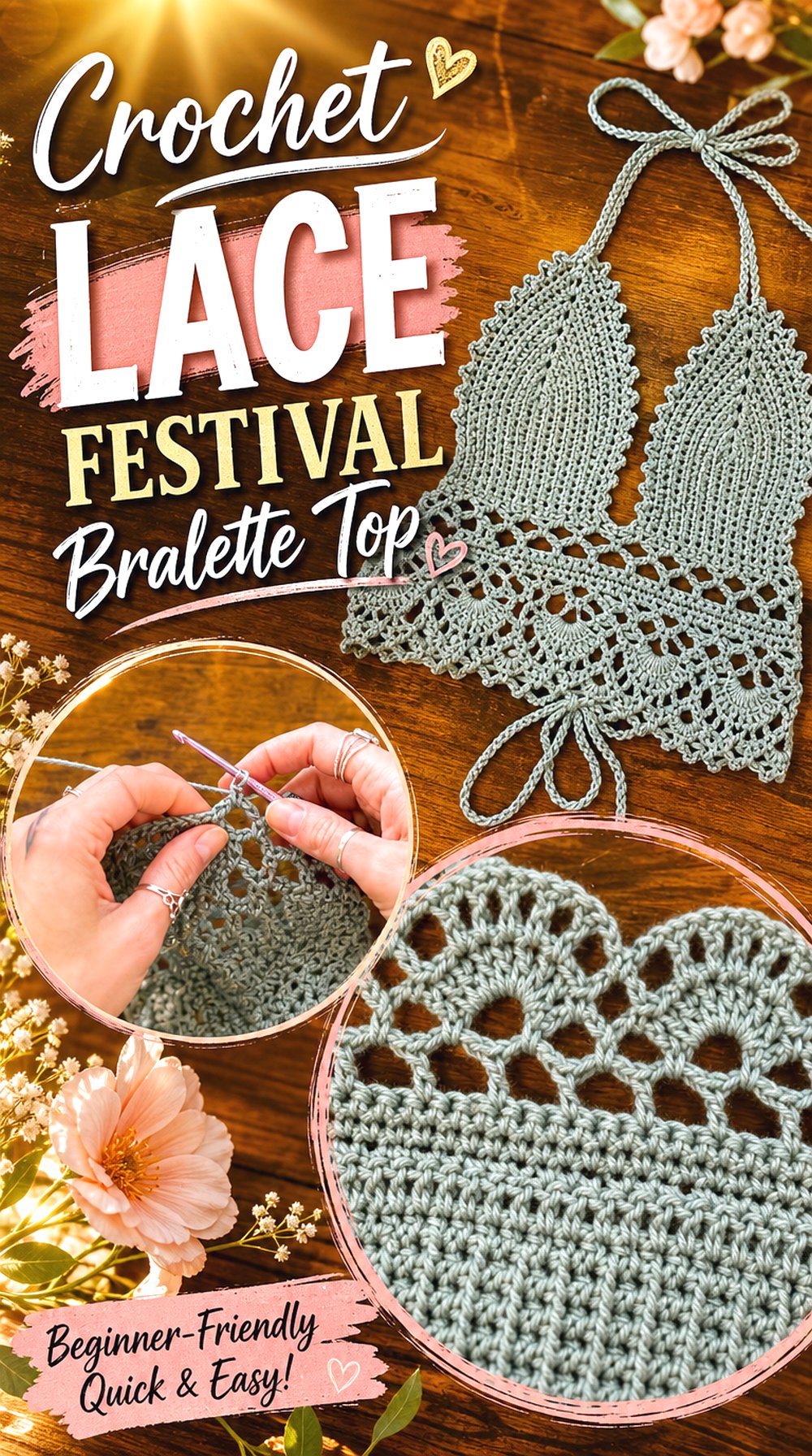 Crochet Lace Festival Bralette Top