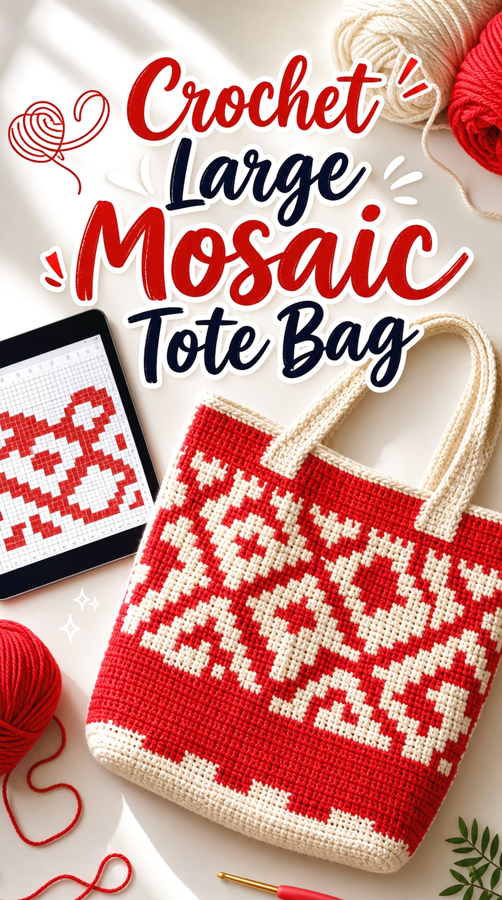 Crochet Large Mosaic Tote Bag