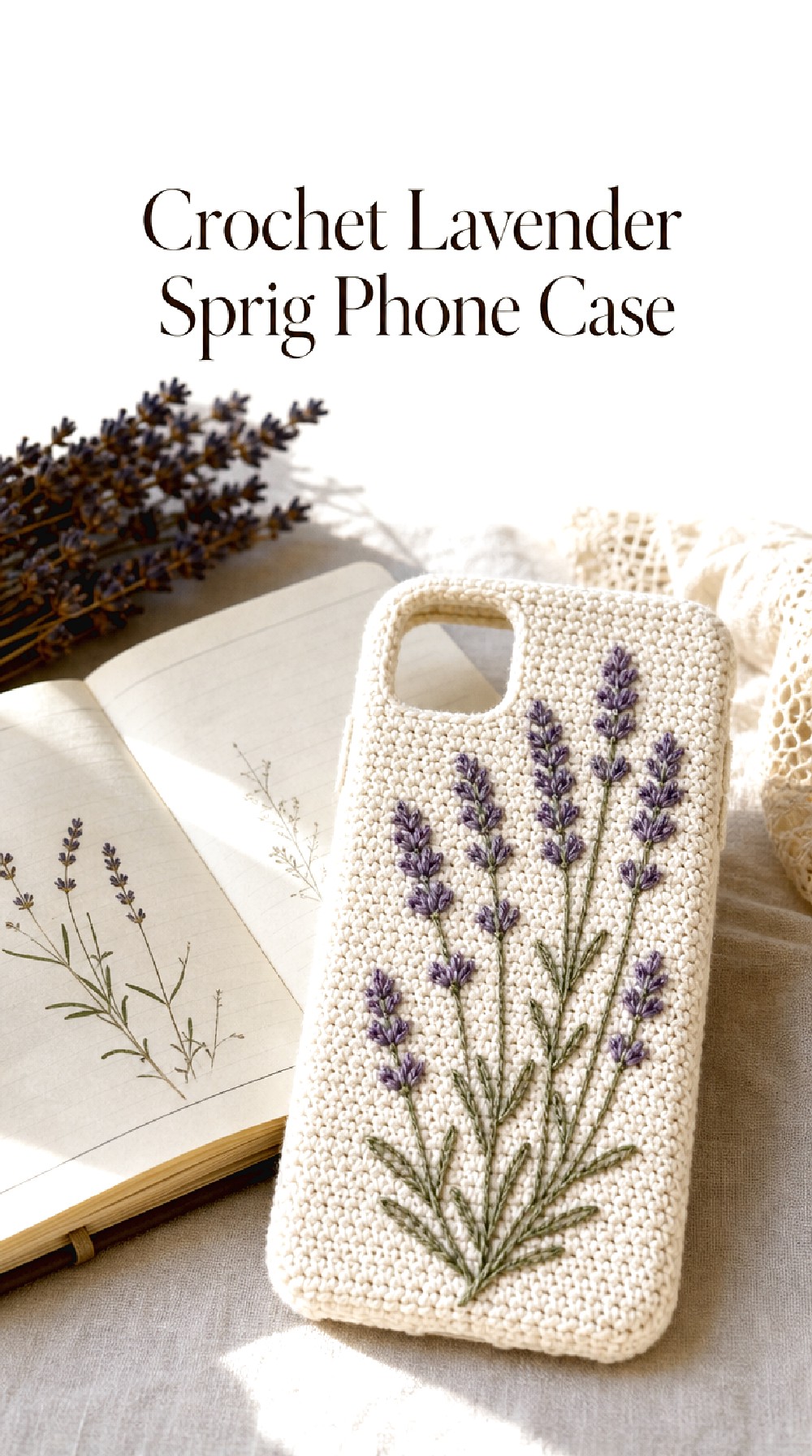 Crochet Lavender Sprig Phone Case