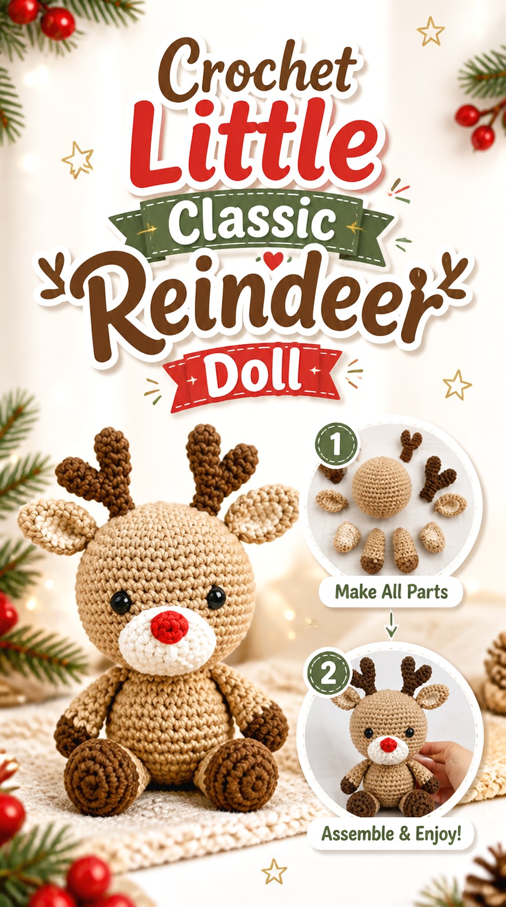 Crochet Little Classic Reindeer Doll