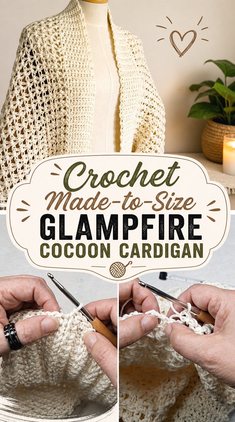 Crochet Made to Size Glampfire Cocoon Cardigan