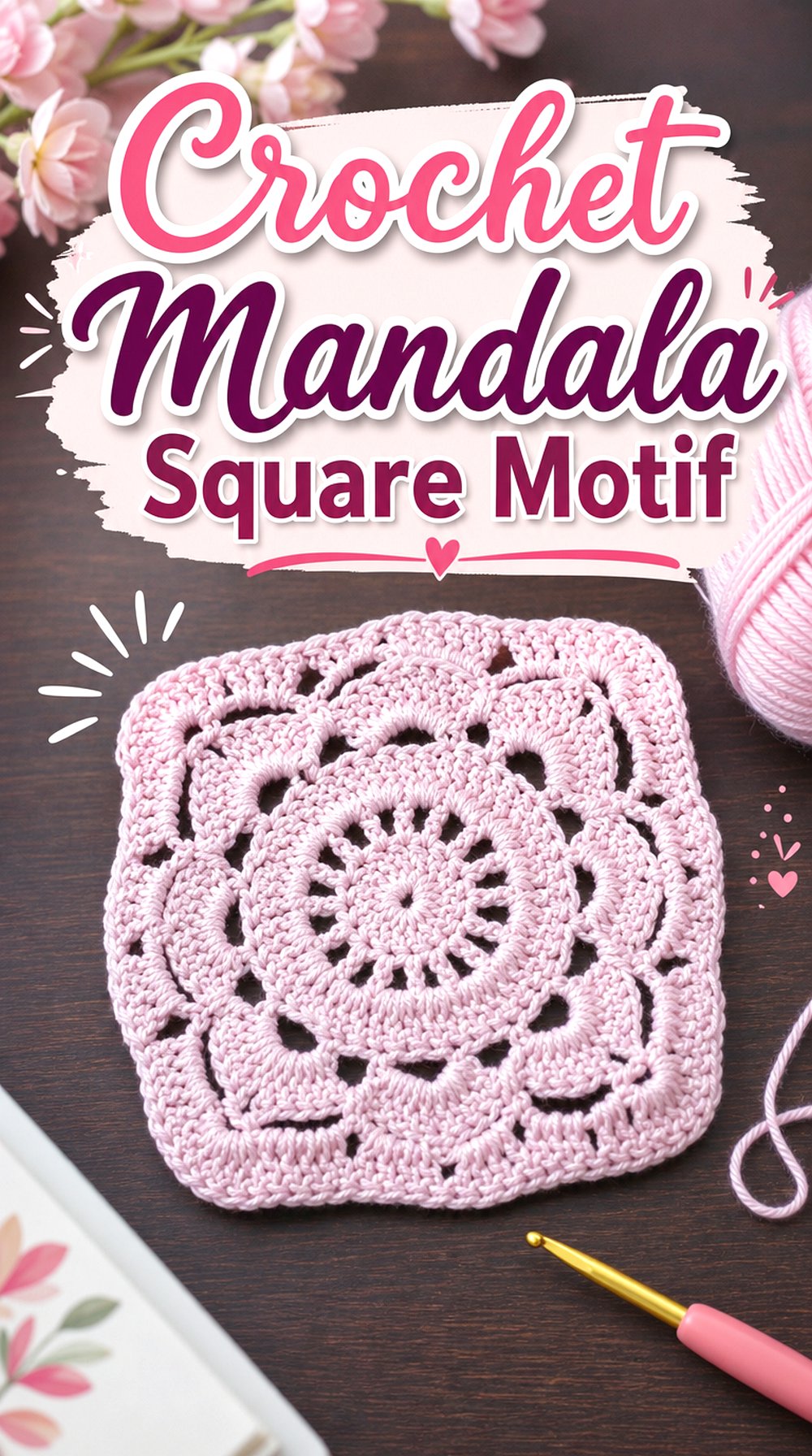 Crochet Mandala Square Motif